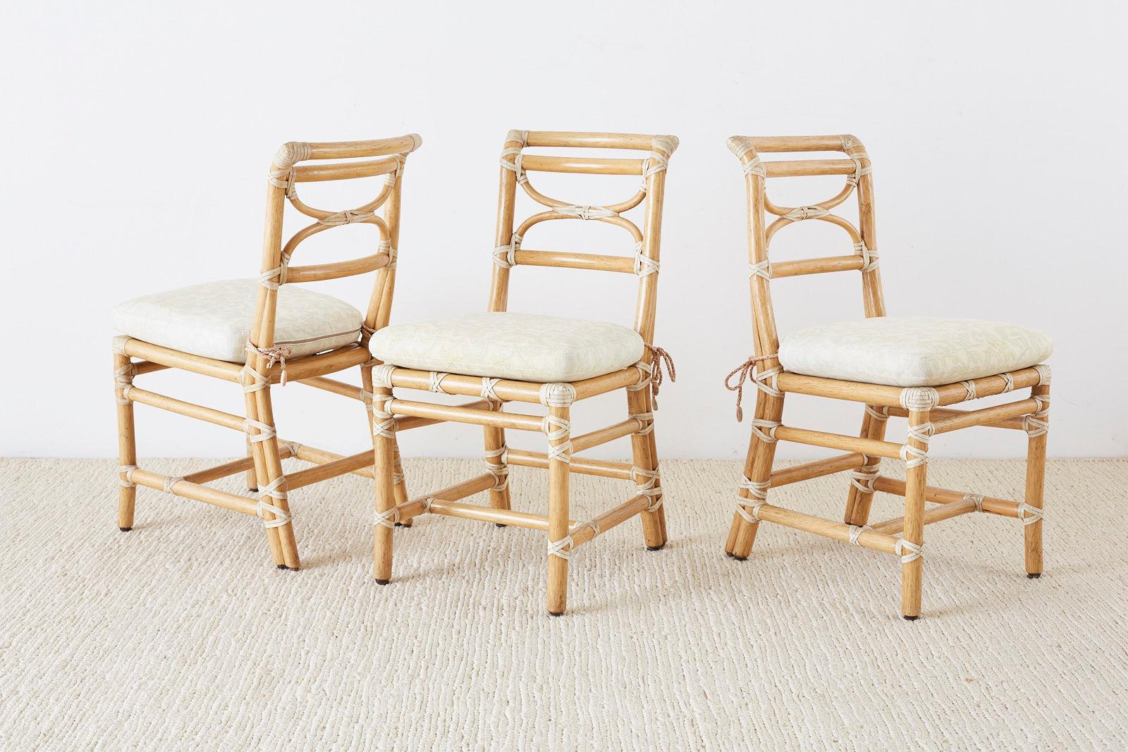 American McGuire Set of Six Organic Modern Rattan Dining Chairs