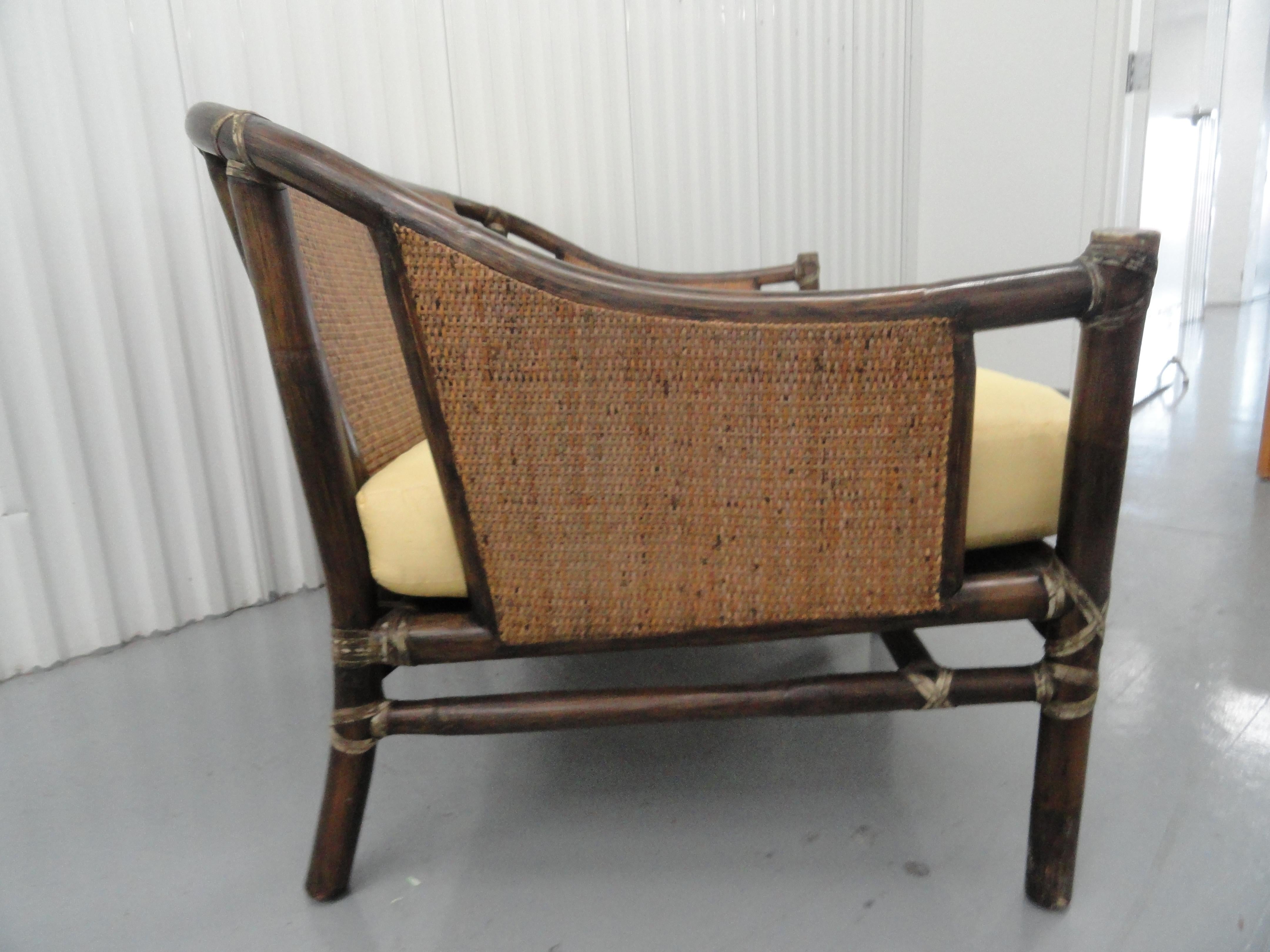 Late 20th Century McGuire Settee For Sale