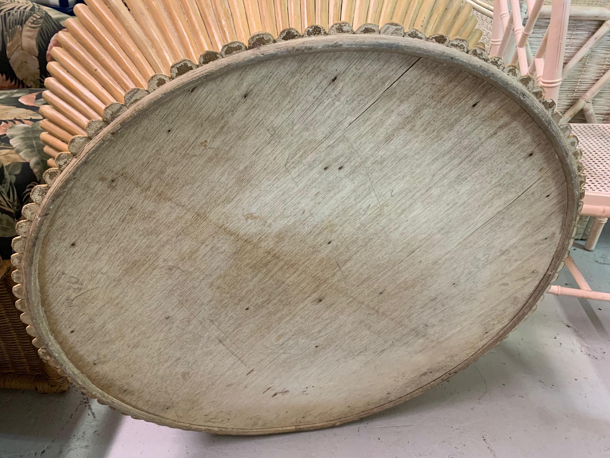 McGuire Sheaf of Wheat Rattan Coffee Table In Good Condition In Jacksonville, FL