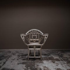 McGuire Silver Leaf Butterfly Arm Chair by Edward Tuttle