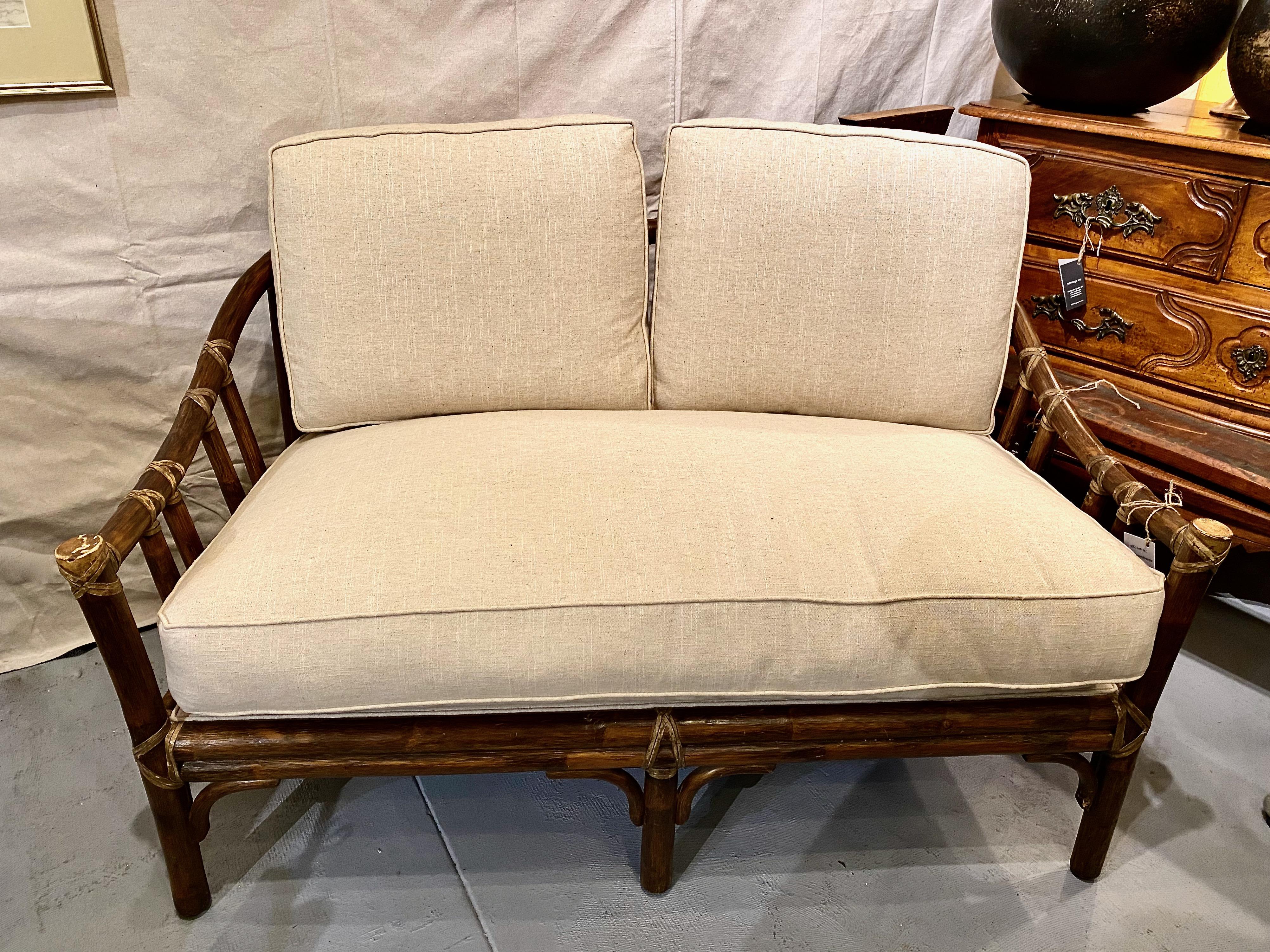 Organic Modern McGuire Small Sofa or Settee