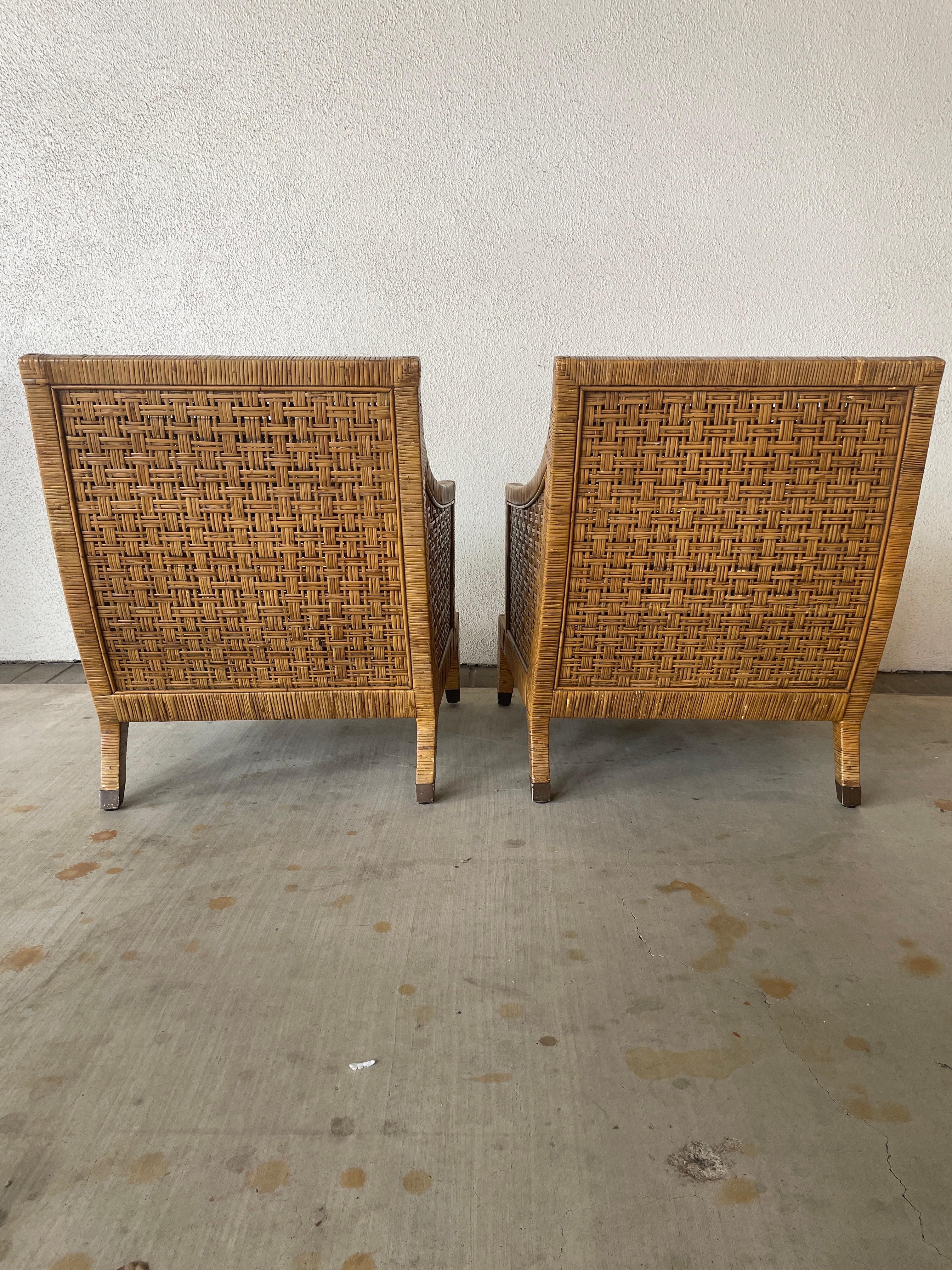 McGuire St. Germain Rattan Lounge Chairs For Sale 2