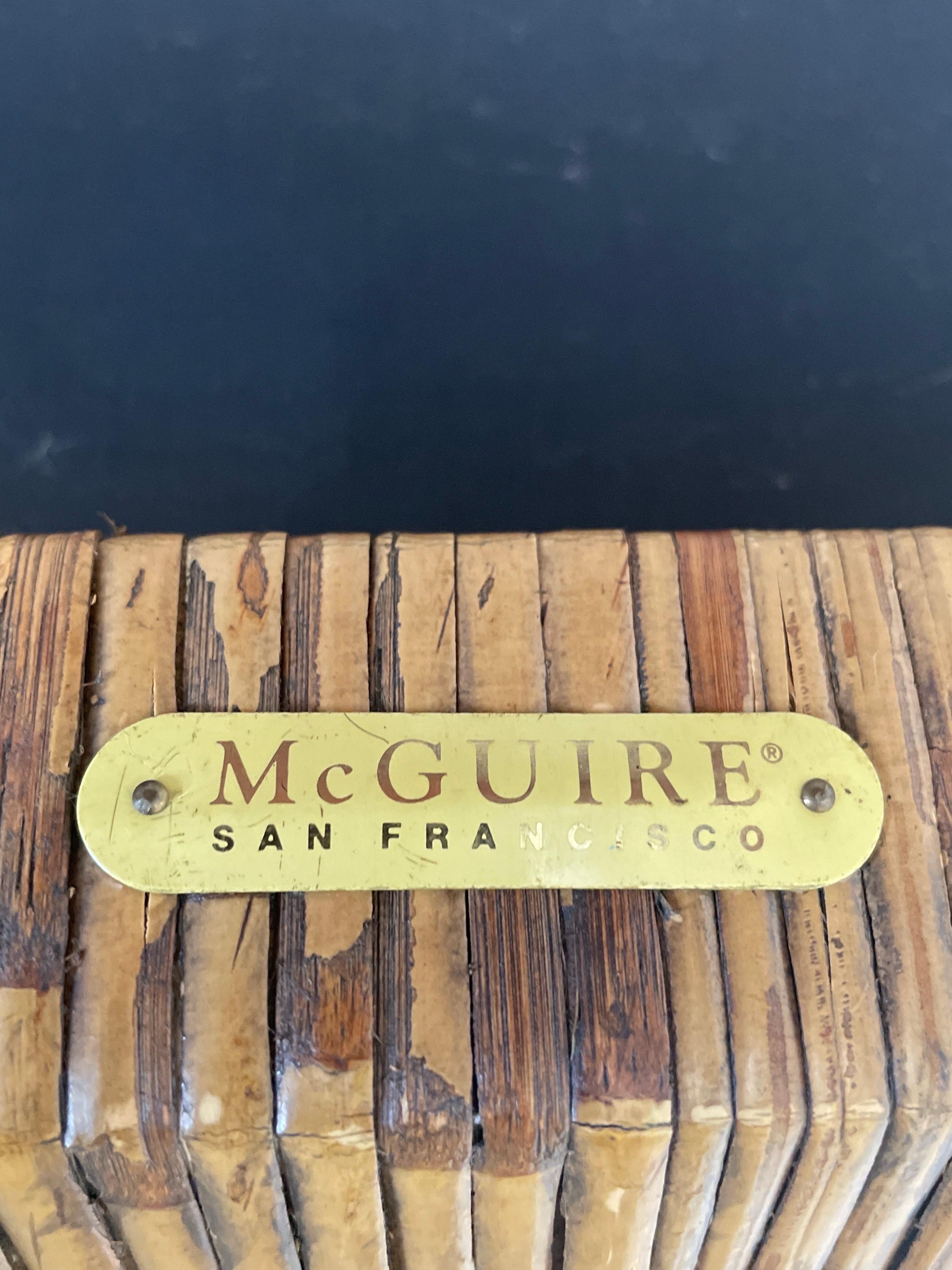 Organic Modern McGuire St. Germain Rattan Lounge Chairs For Sale