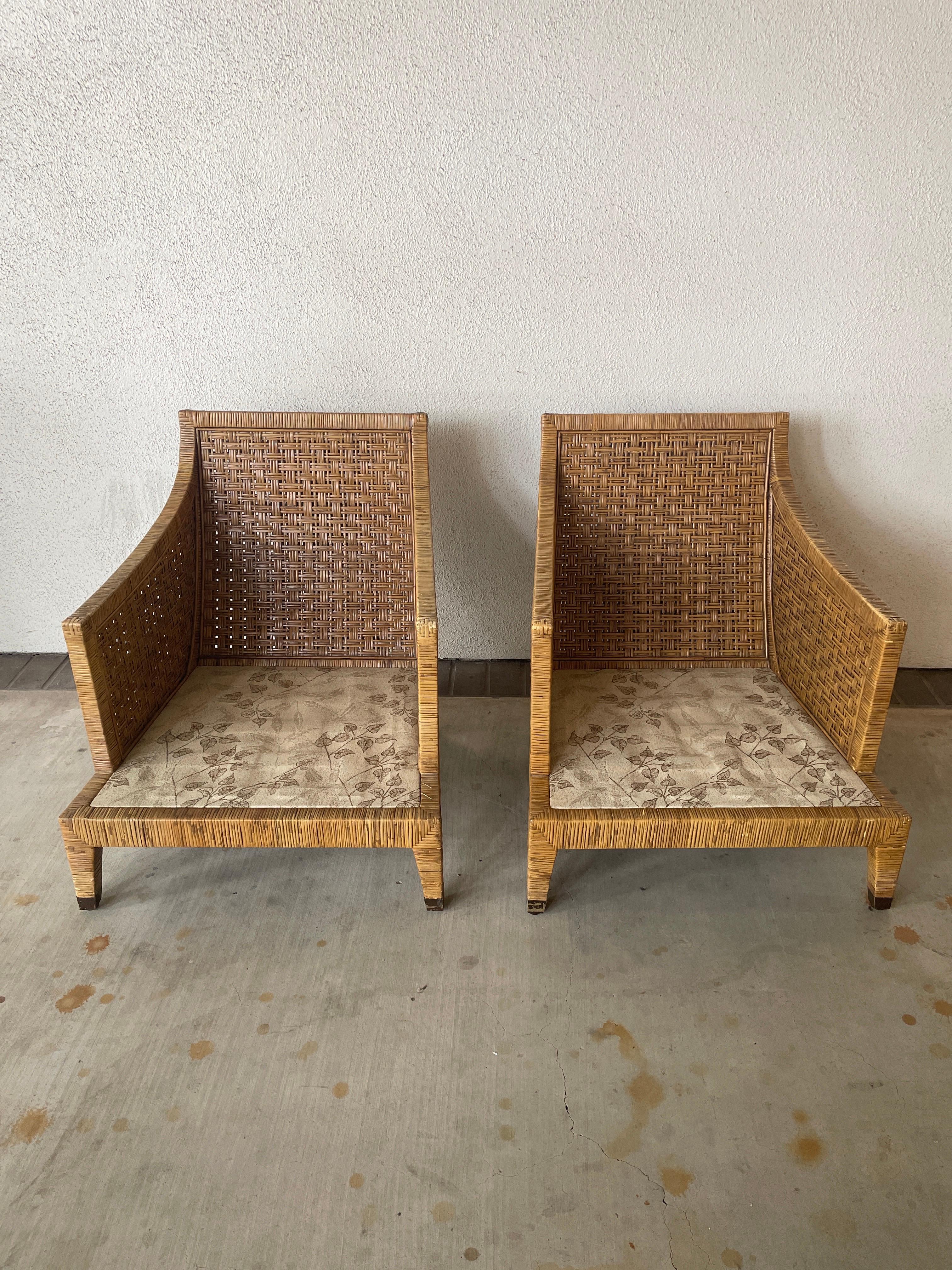 American McGuire St. Germain Rattan Lounge Chairs For Sale