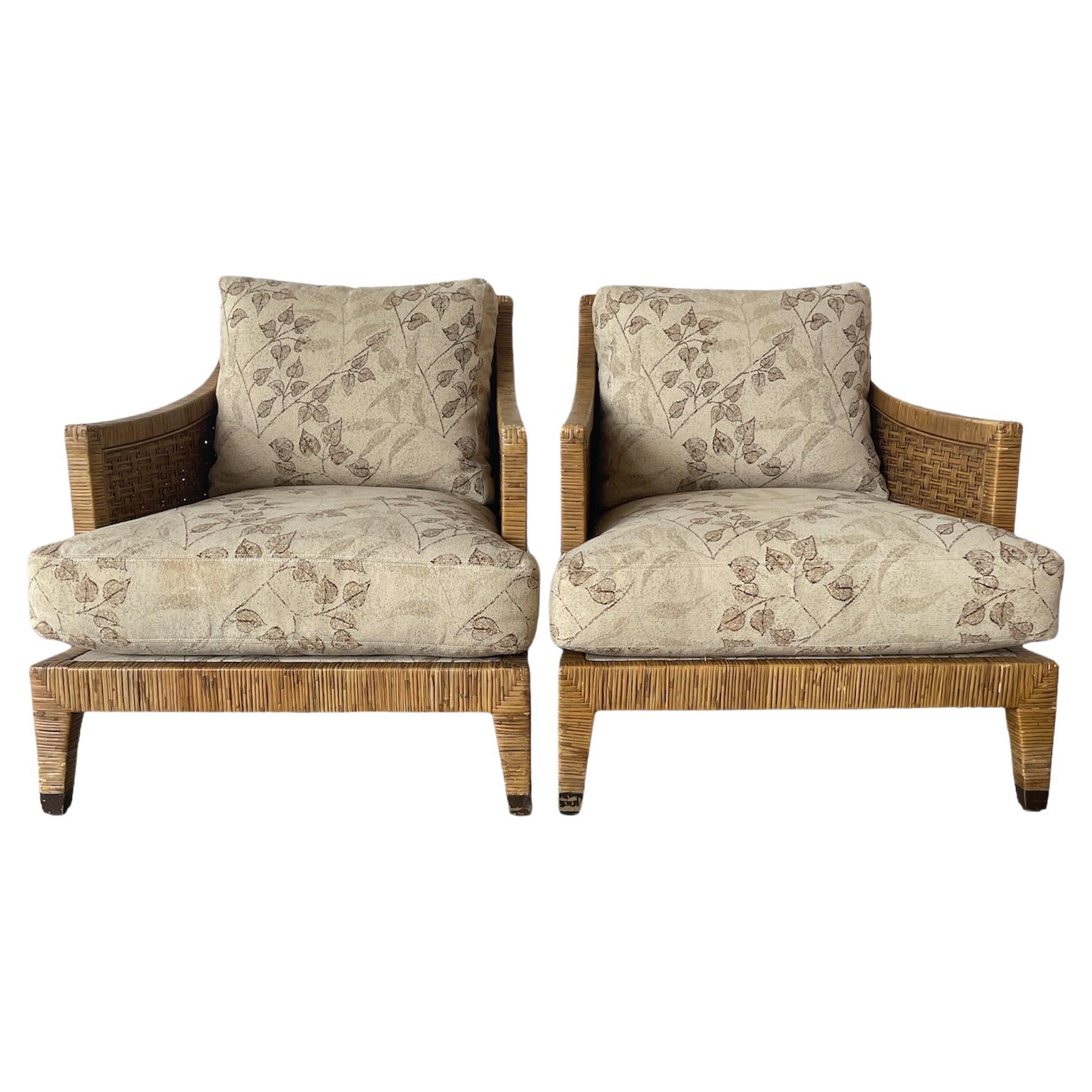 McGuire St. Germain Rattan Lounge Chairs For Sale
