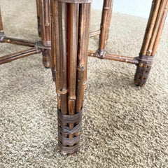 McGuire Style Boho Chic Bamboo Rattan Dining Table Base