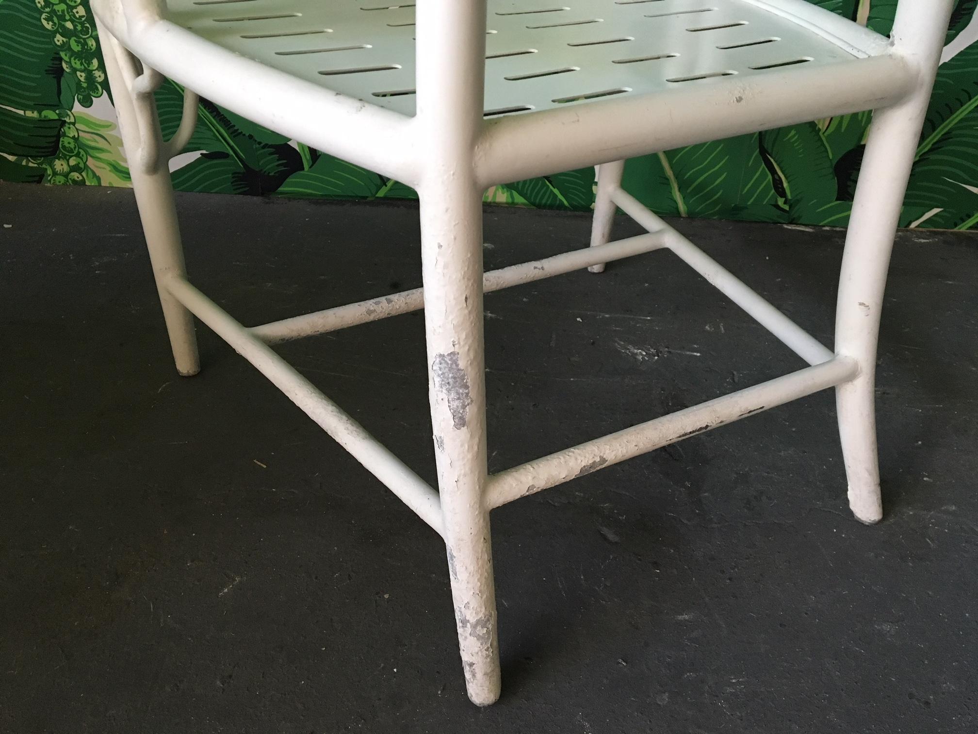 McGuire Style Cracked Ice Metal Dining Chairs 3