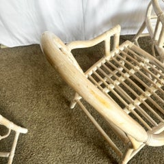 McGuire Style “Cracked Ice” Rattan Dining Chairs - Set of 6