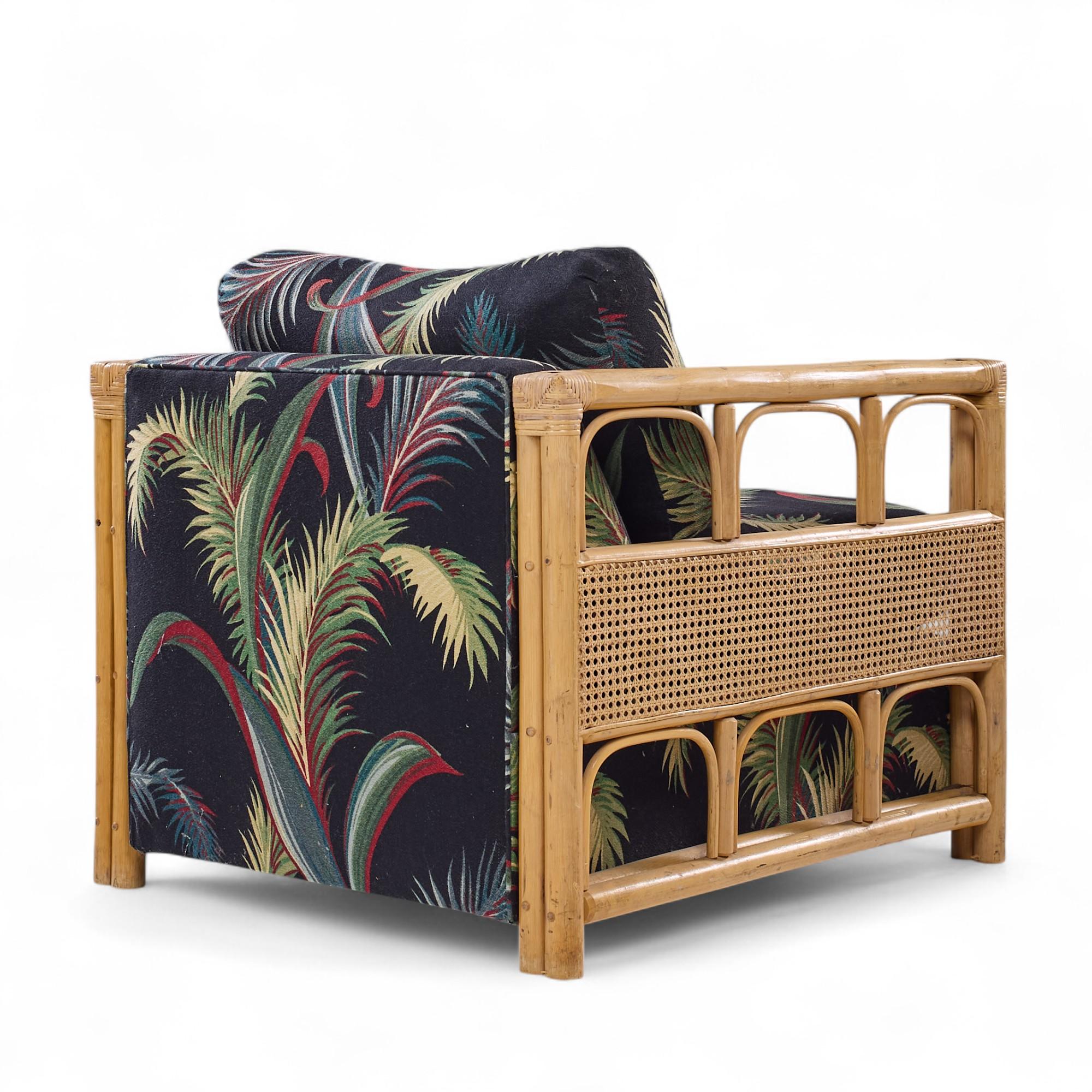 McGuire Style Mid Century Rattan Club Lounge Stühle - Paar im Angebot 4