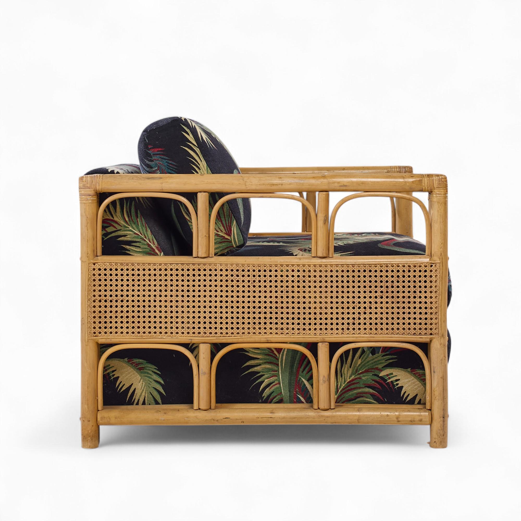 McGuire Style Mid Century Rattan Club Lounge Stühle - Paar im Angebot 5