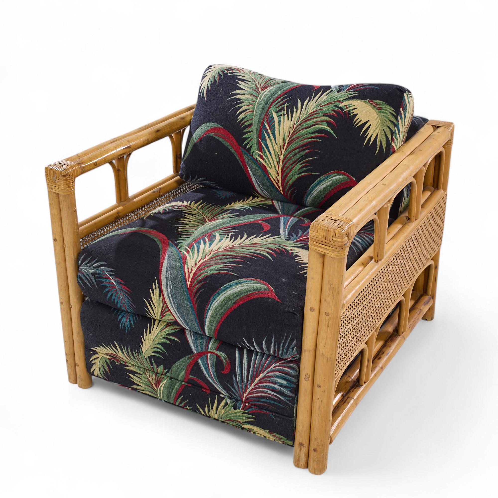 McGuire Style Mid Century Rattan Club Lounge Stühle - Paar im Angebot 6