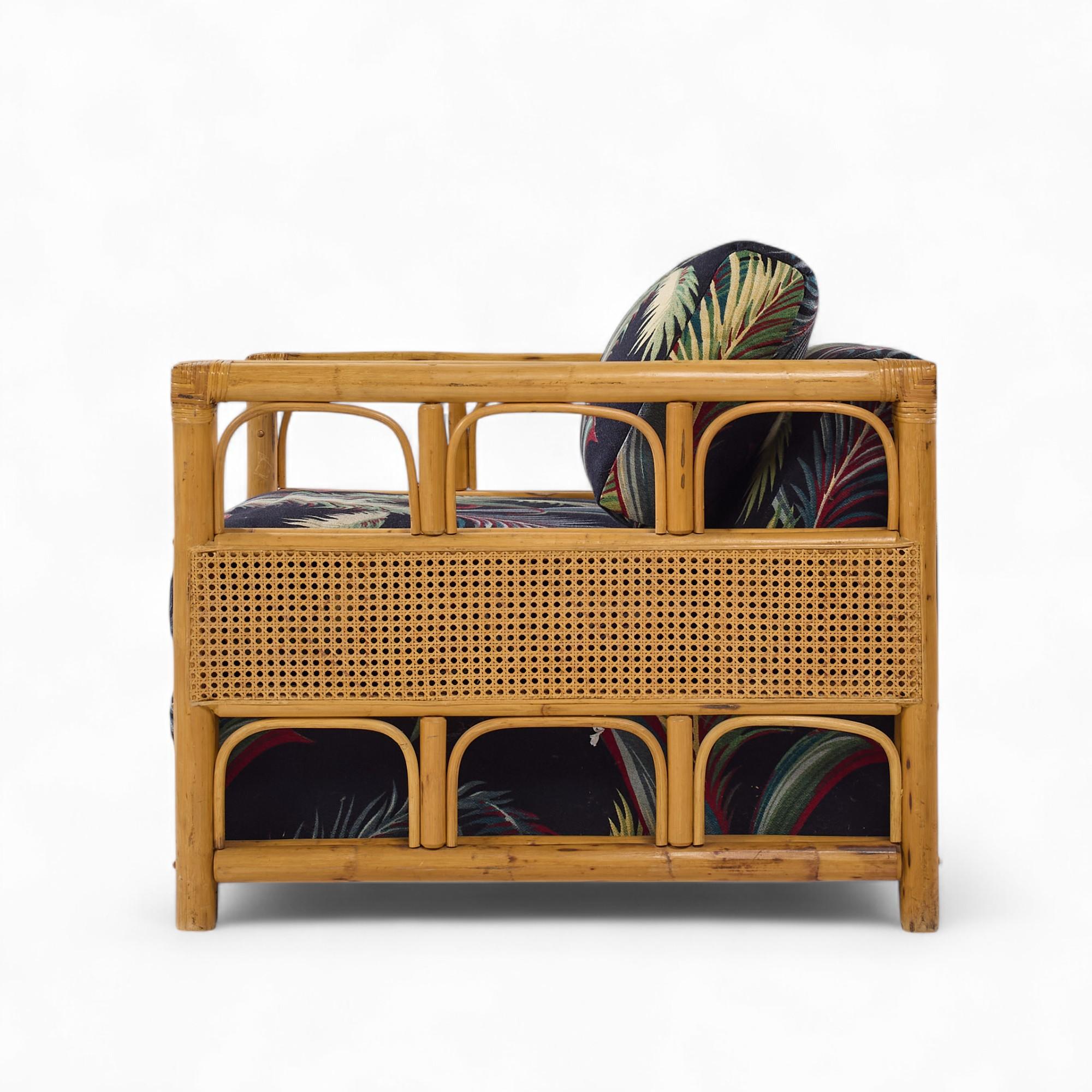 McGuire Style Mid Century Rattan Club Lounge Stühle - Paar im Angebot 1