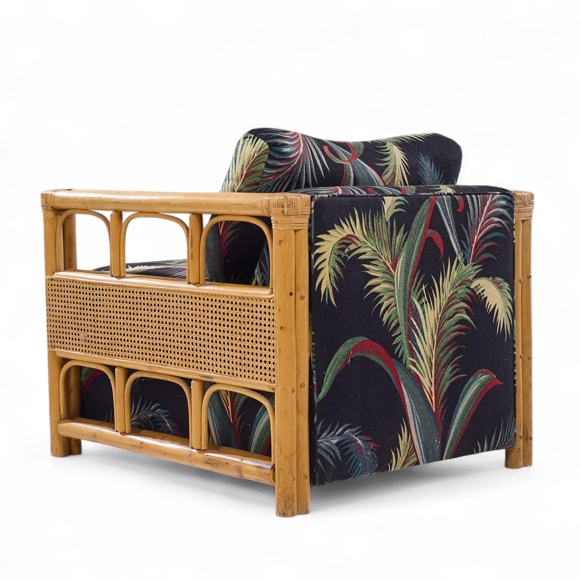 McGuire Style Mid Century Rattan Club Lounge Stühle - Paar im Angebot 2