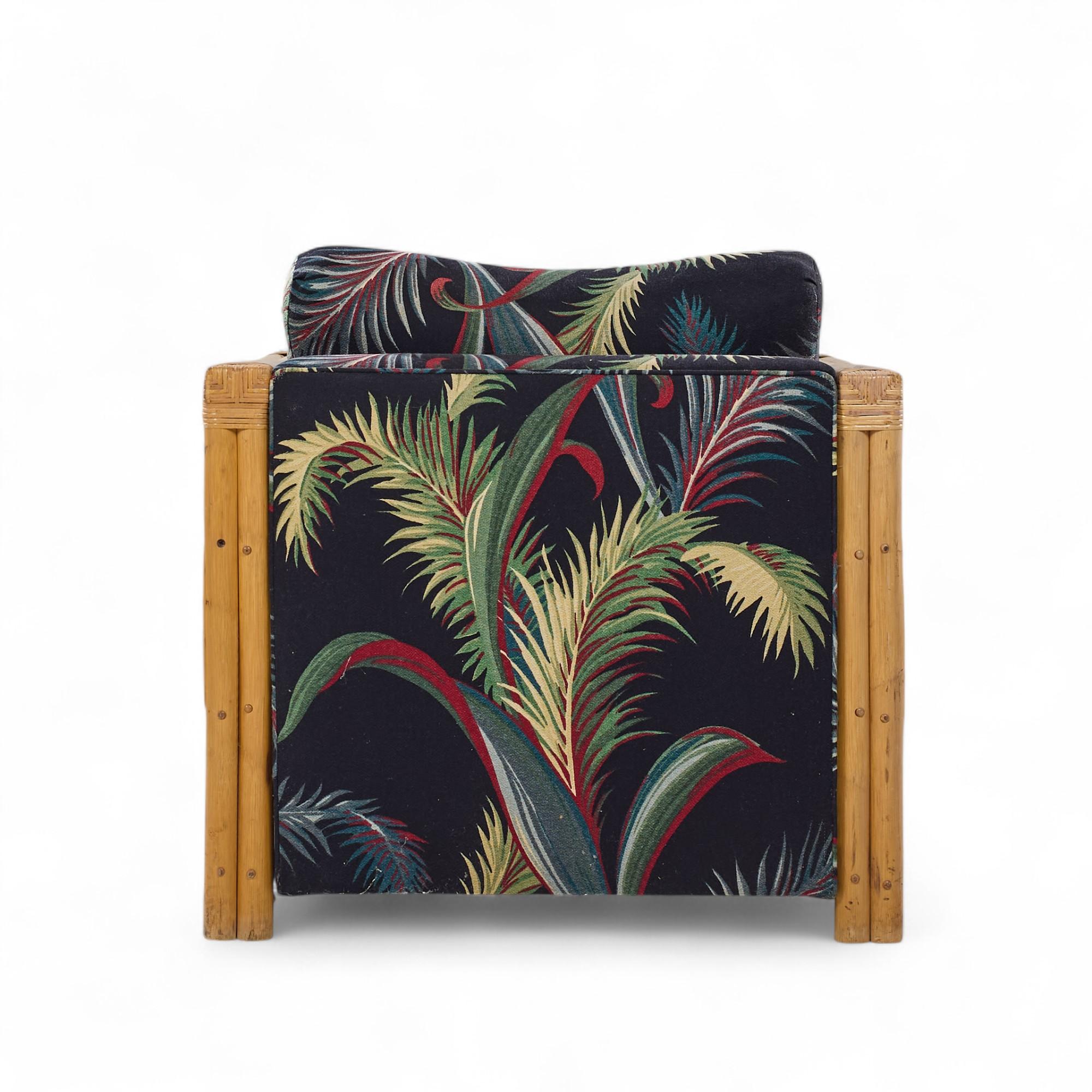 McGuire Style Mid Century Rattan Club Lounge Stühle - Paar im Angebot 3