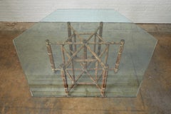 McGuire Style Organic Modern Bamboo Hexagonal Dining Table