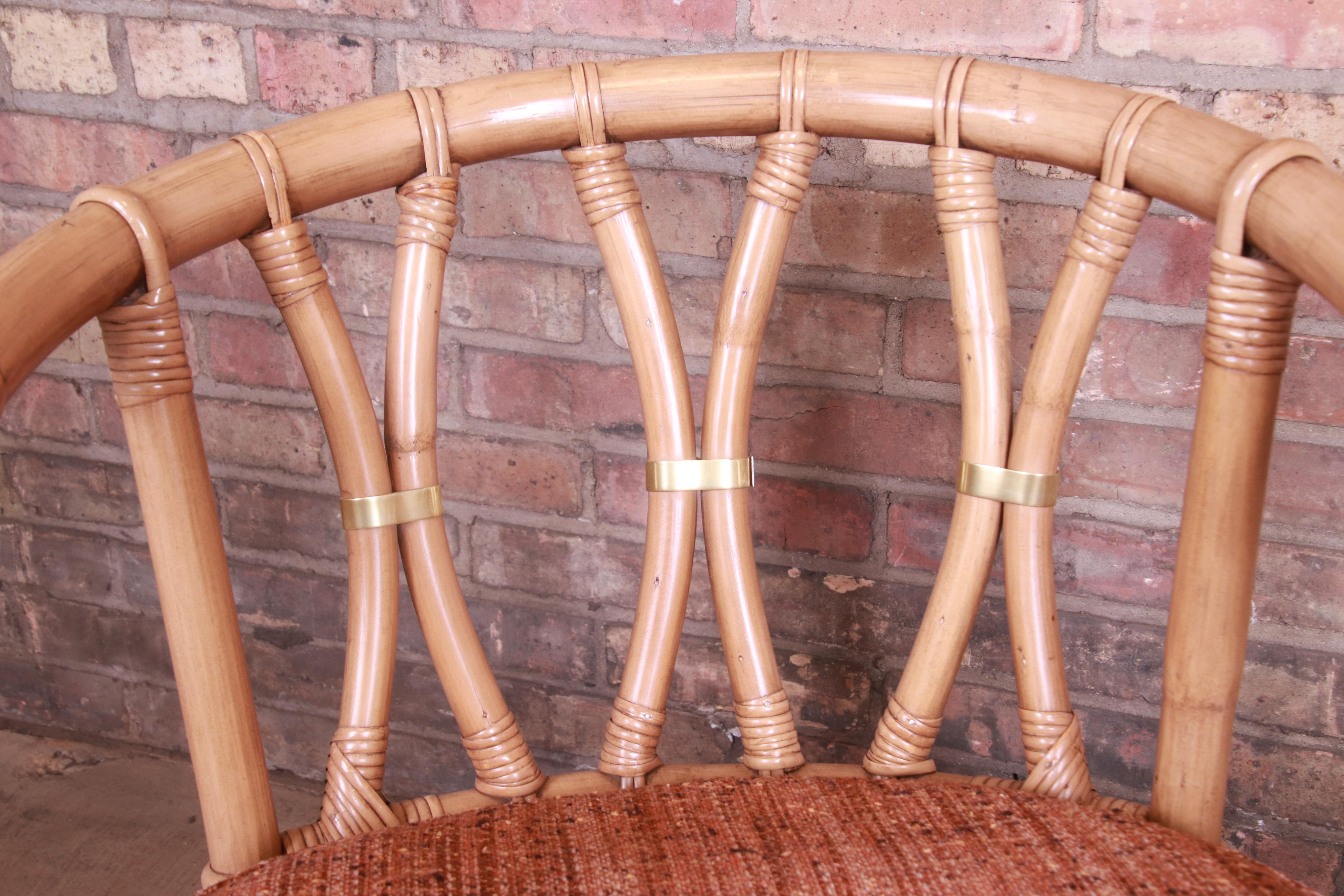 Mid-Century Modern McGuire Style Organic Modern Bamboo Rattan Lounge Chairs, Pair