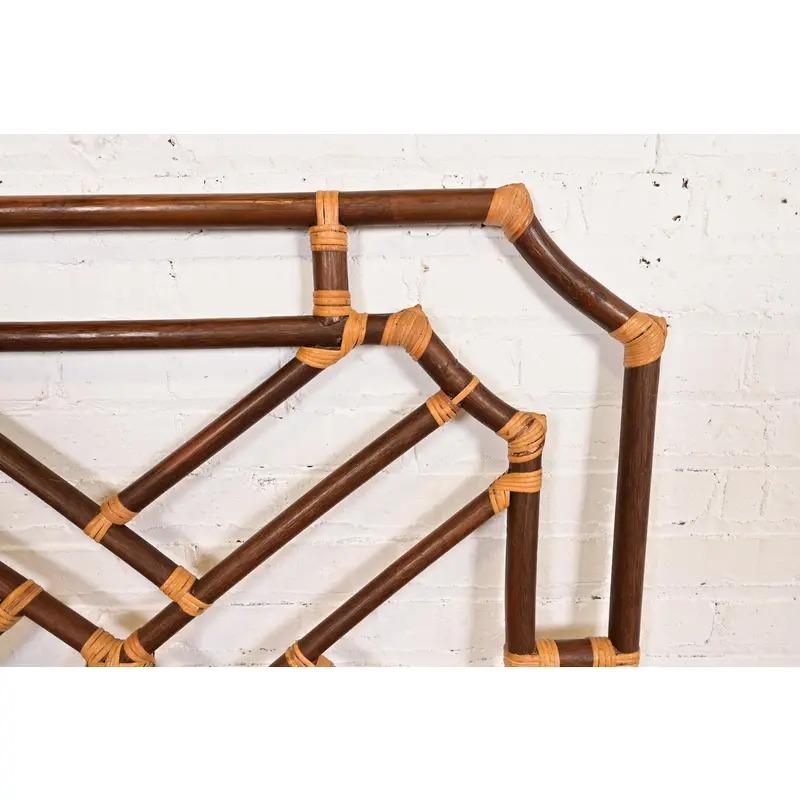 McGuire Style Organic Modern Bamboo Rattan Twin Headboards, Pair en vente 2
