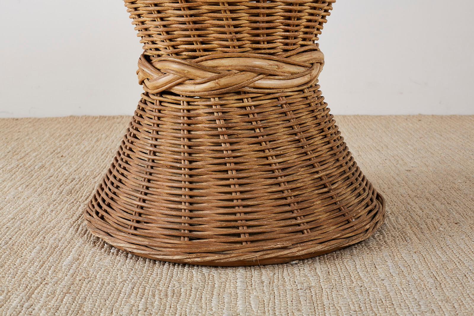 McGuire Style Organic Modern Rattan Breakfast Dining Table 1