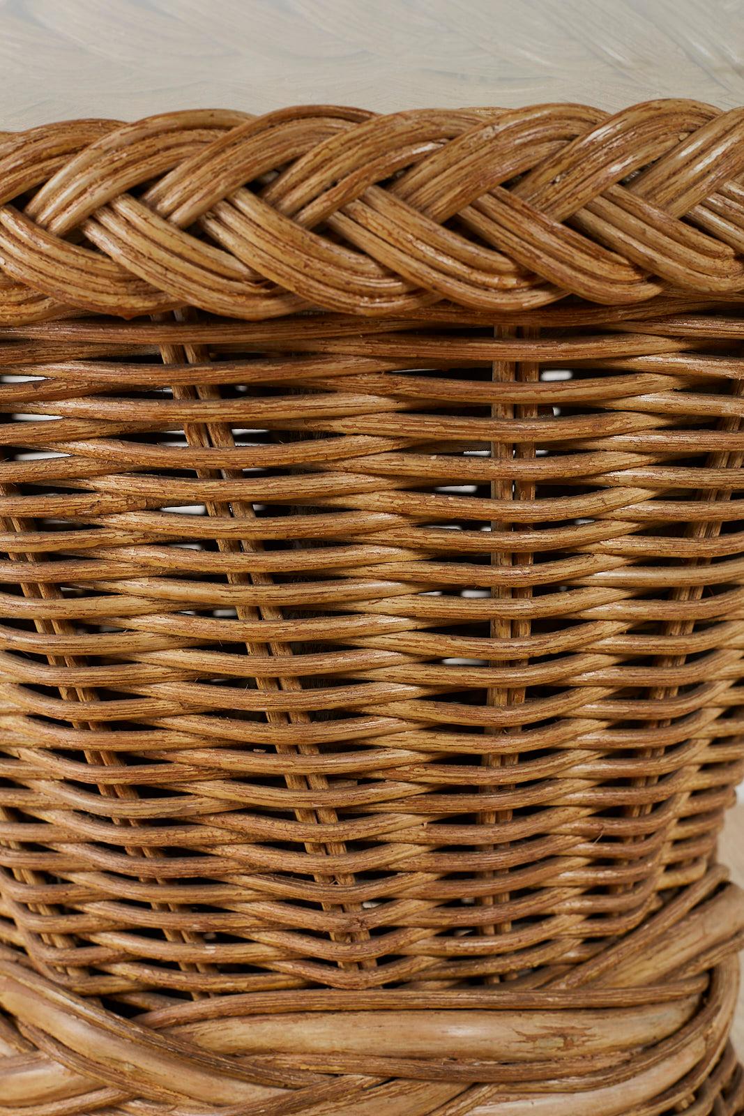 McGuire Style Organic Modern Rattan Breakfast Dining Table 2