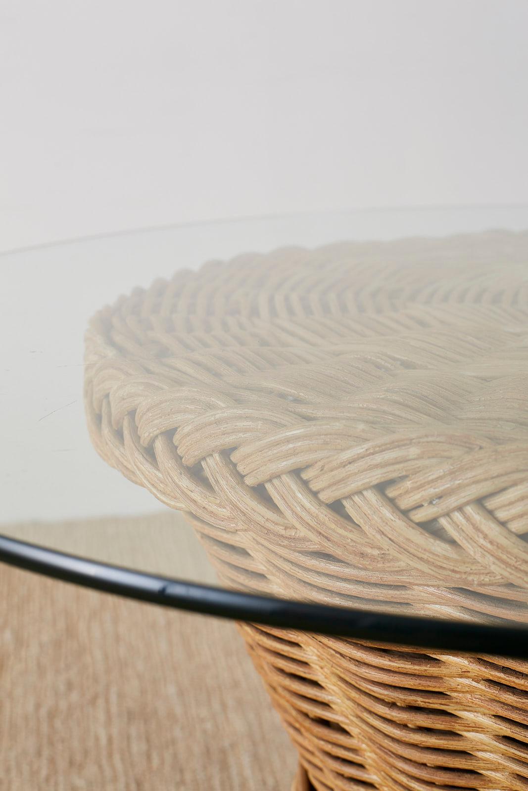 McGuire Style Organic Modern Rattan Breakfast Dining Table 4