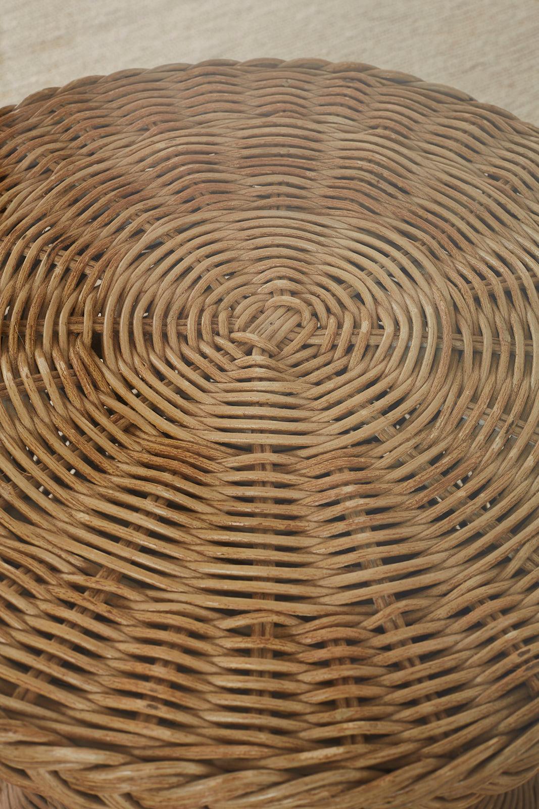 McGuire Style Organic Modern Rattan Breakfast Dining Table 5