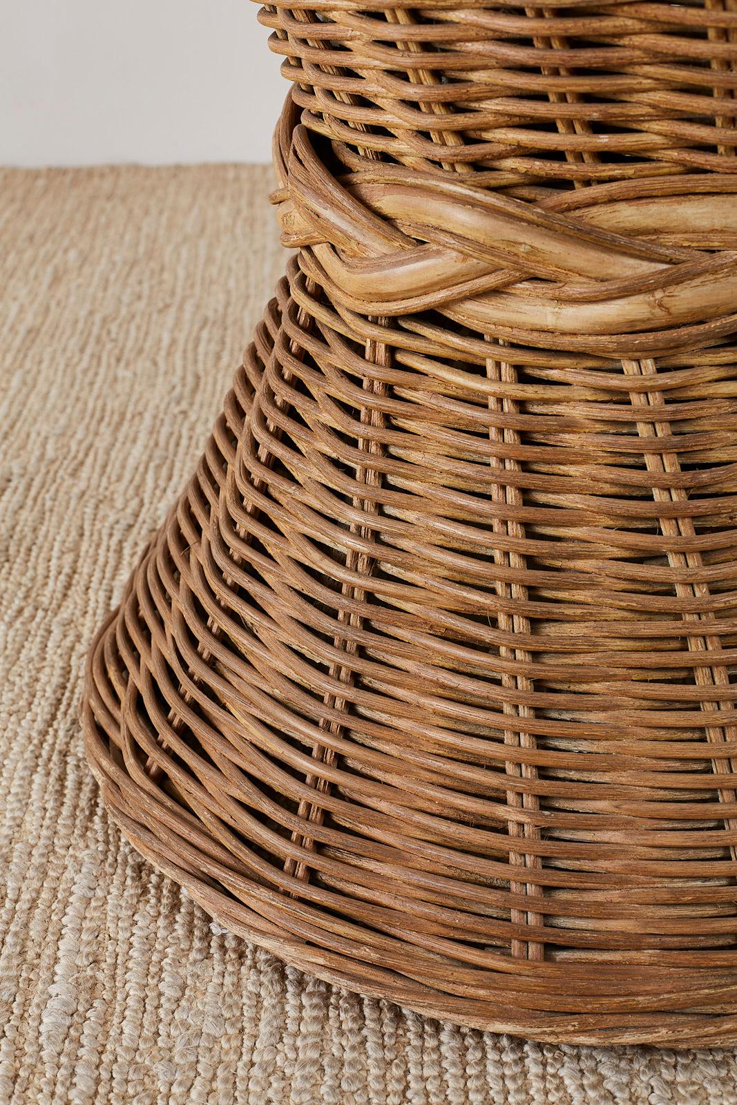 McGuire Style Organic Modern Rattan Breakfast Dining Table 6