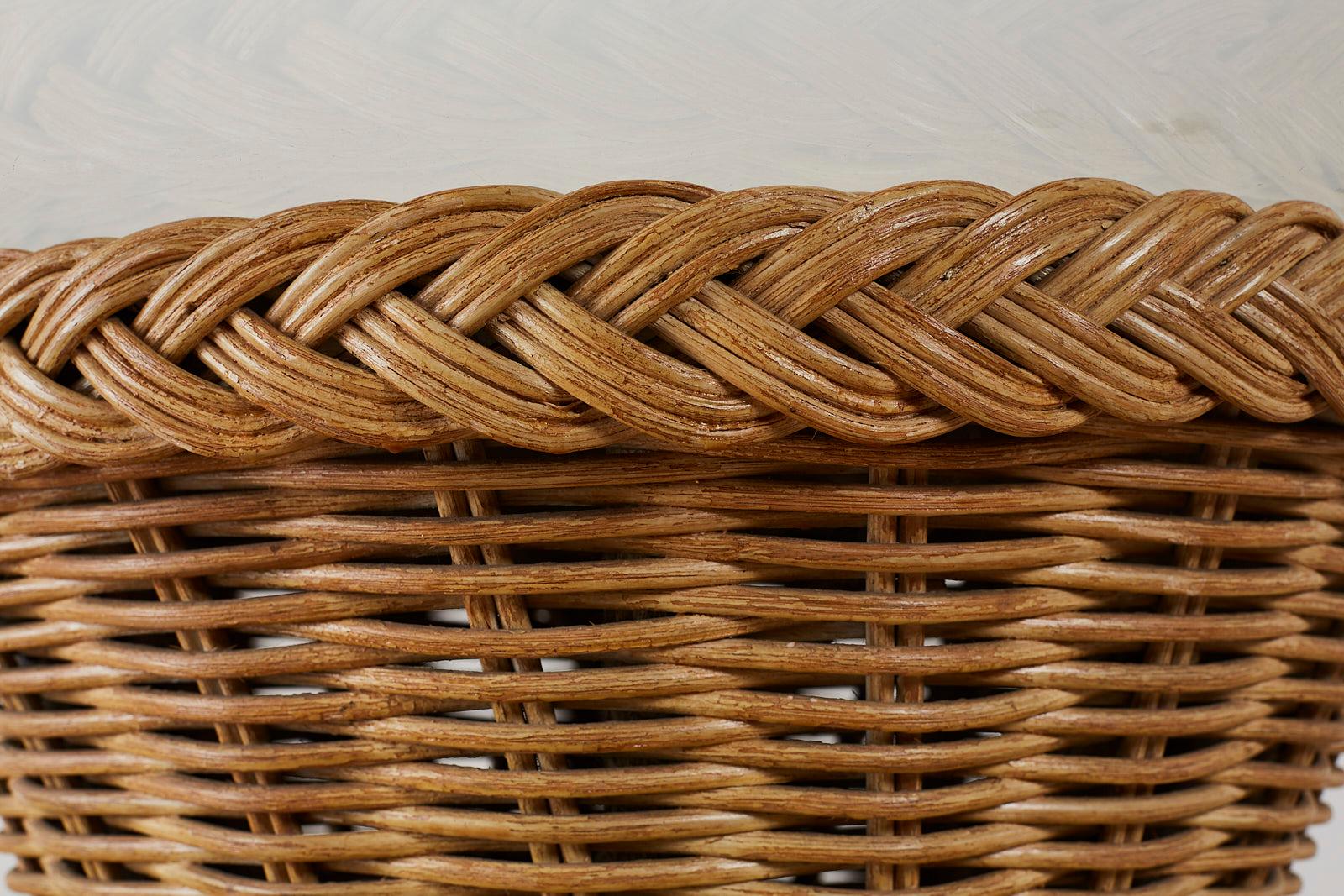 McGuire Style Organic Modern Rattan Breakfast Dining Table 8