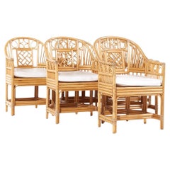 McGuire Style Rattan Dining Chairs - Set of 6