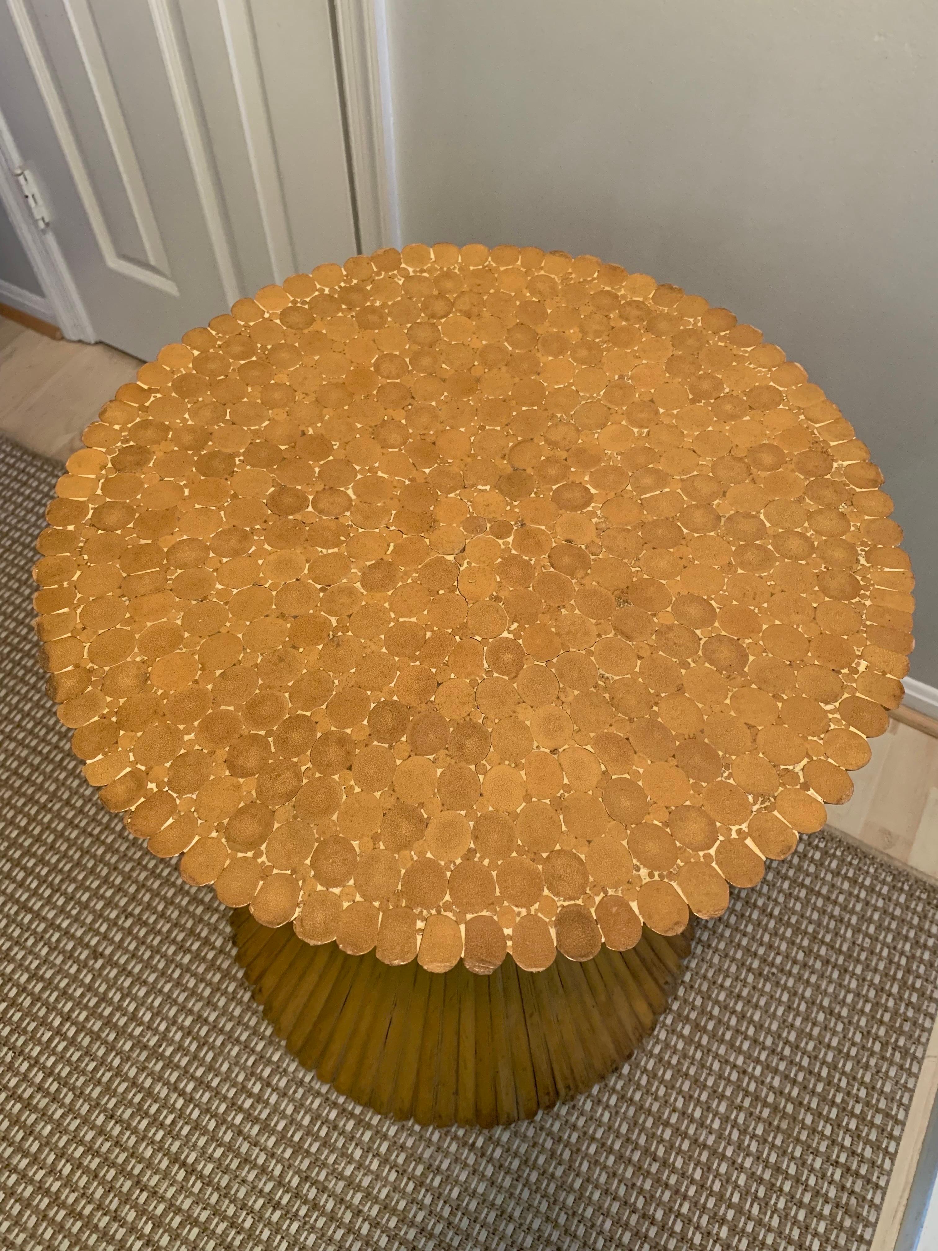 20th Century McGuire Style Sheaf of Wheat Rattan and Glass Dining Table For Sale