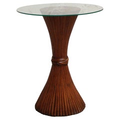 McGuire Style Tavolino in Bambu' e Vetro "Covone di Grano", Italia 1970s