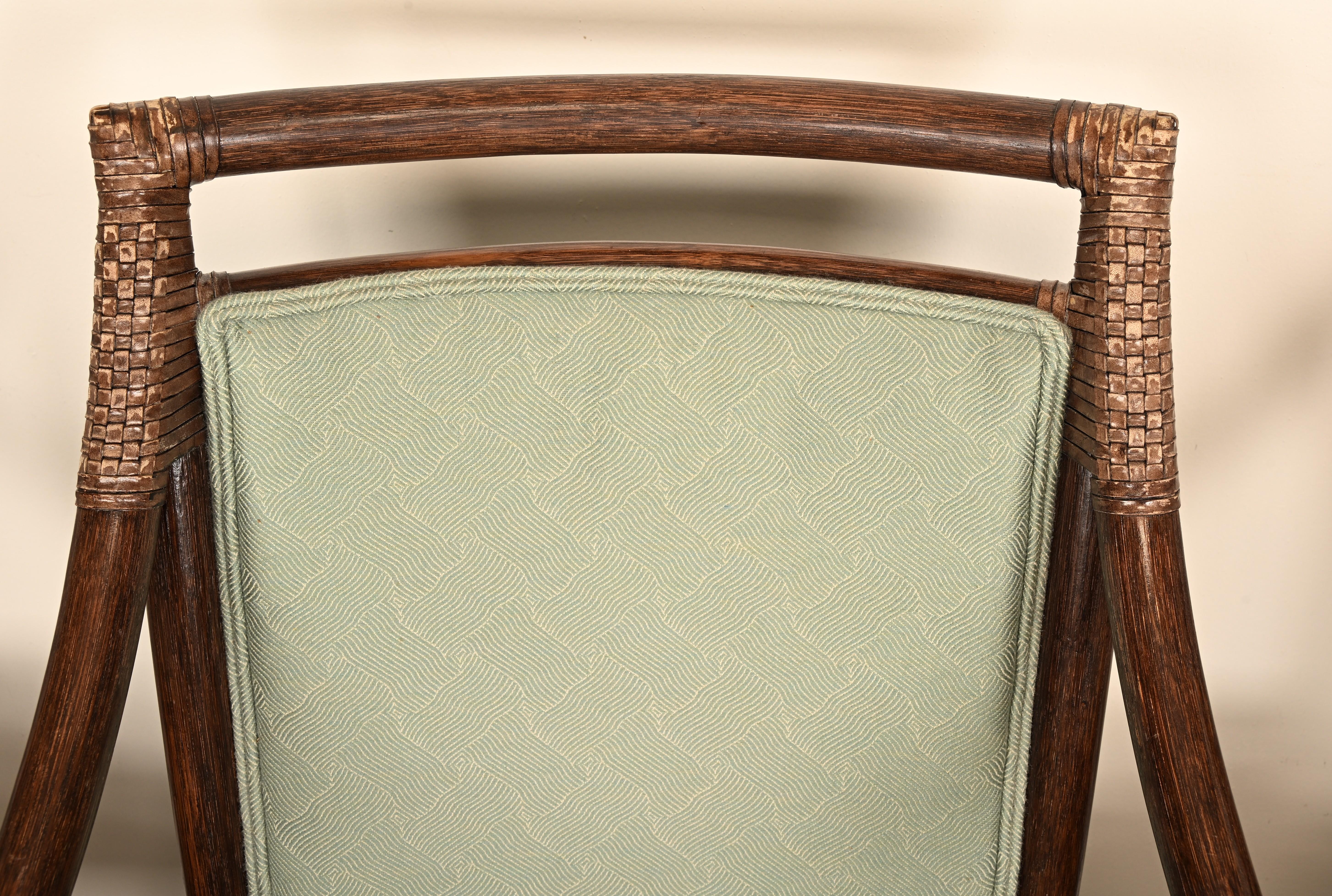 Set di sei sedie da pranzo a braccio in rattan McGuire 