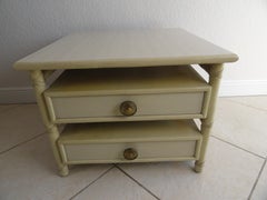 McGuire Two-Drawer End or Bedside Table