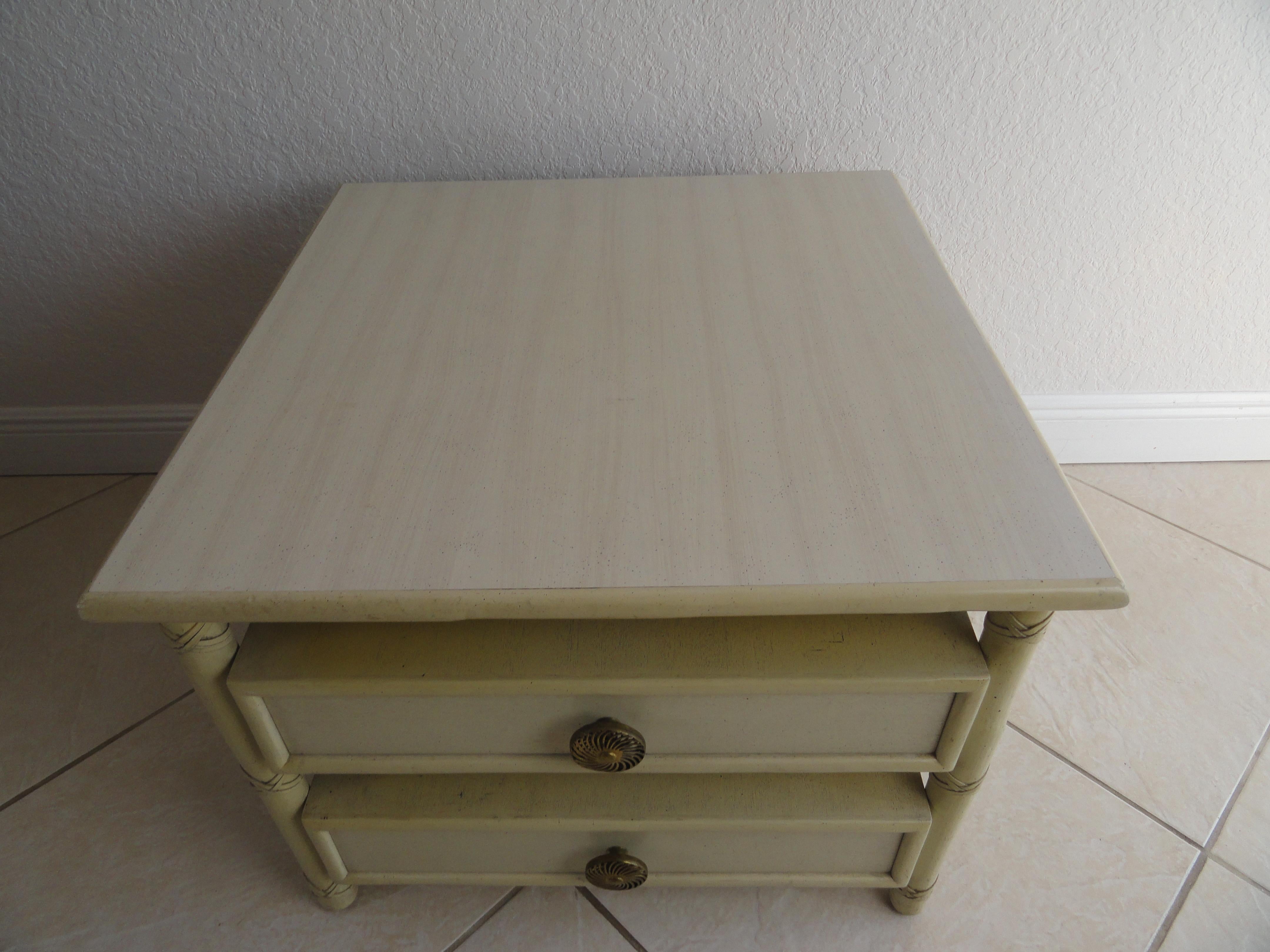 American McGuire Two-Drawer End or Bedside Table For Sale