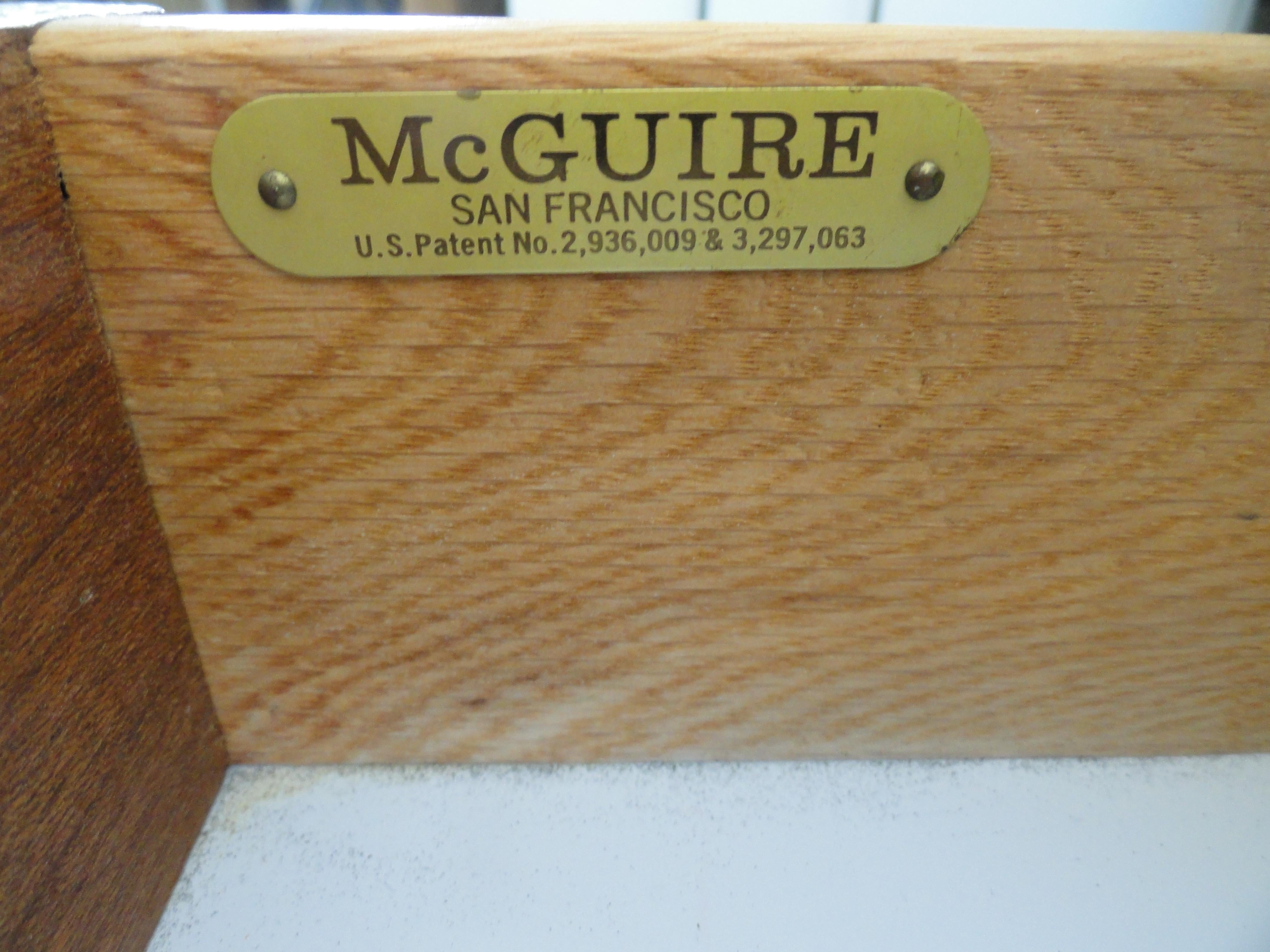 McGuire Two-Drawer End or Bedside Table For Sale 1