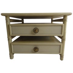McGuire Two-Drawer End or Bedside Table