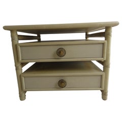 McGuire Two-Drawer End or Bedside Table