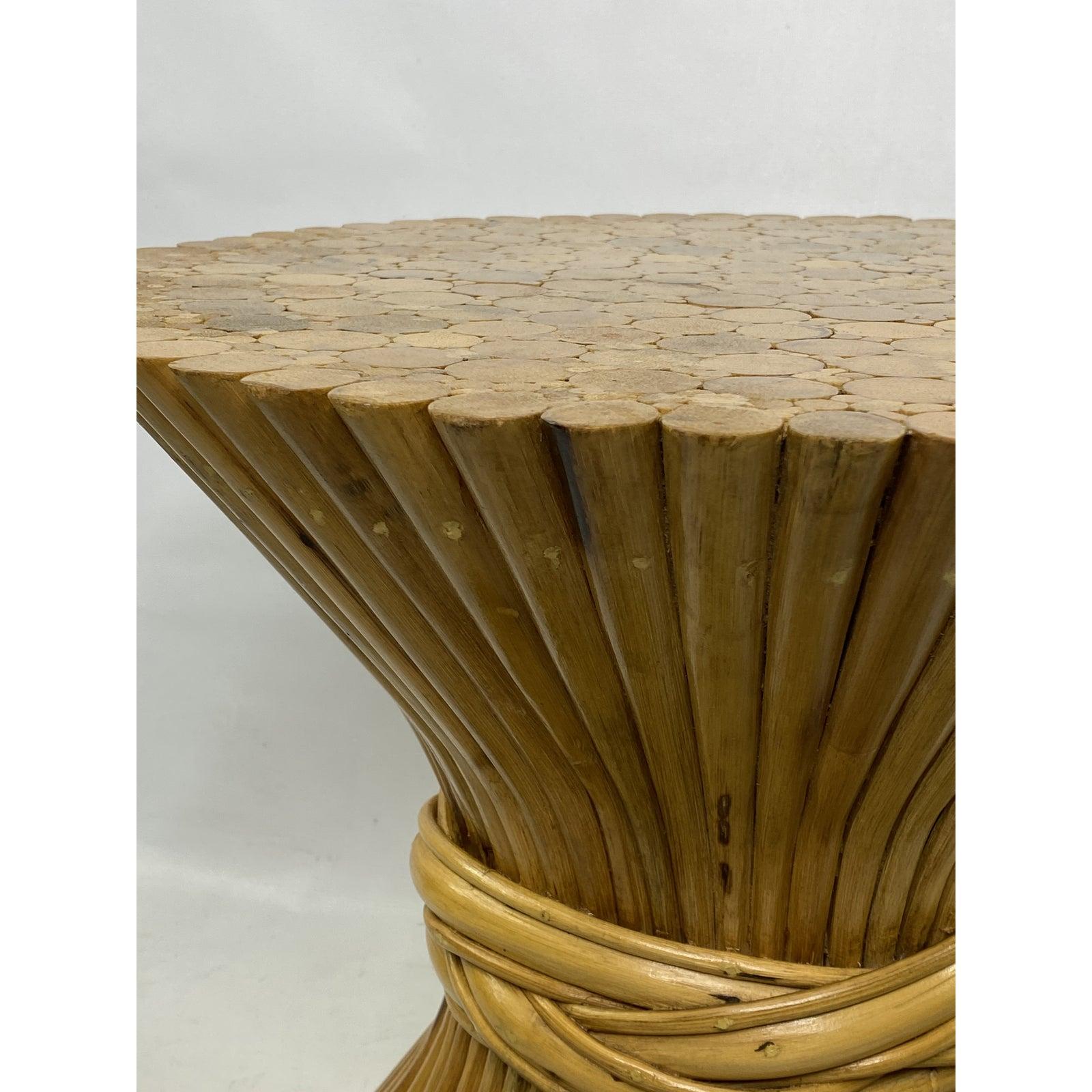 Bamboo McGuire Vintage Rattan Wheat Sheaf Side Table