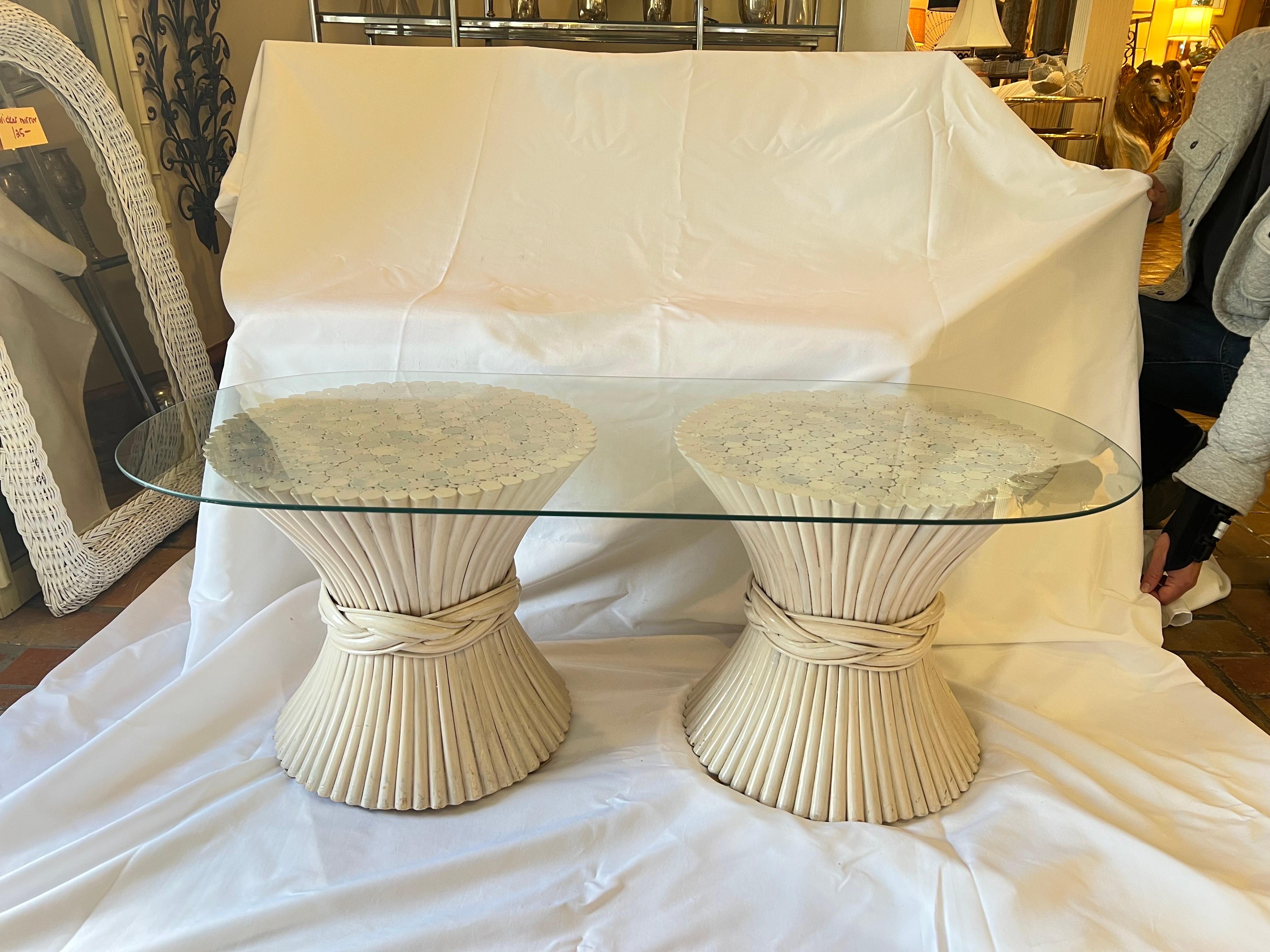 Table basse en rotin McGuire Wheat Chaff Coastal en vente 9