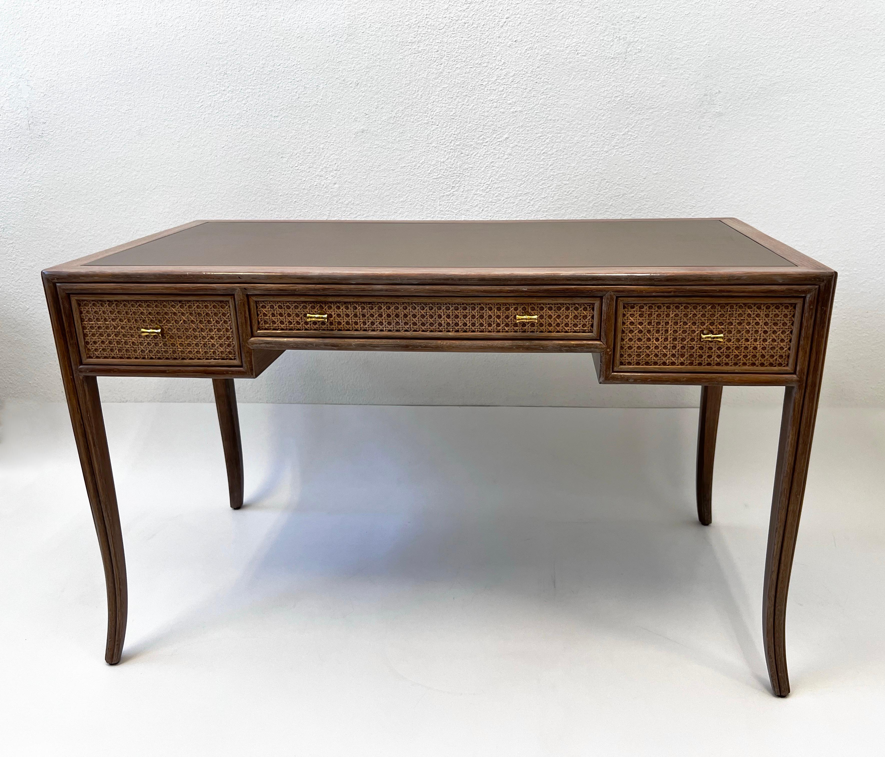 American McGuire Whitewash Oak  Writing Desk and Chair