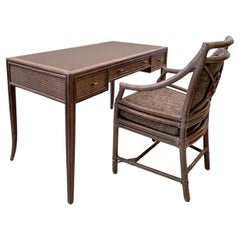 Retro McGuire Whitewash Oak  Writing Desk and Chair