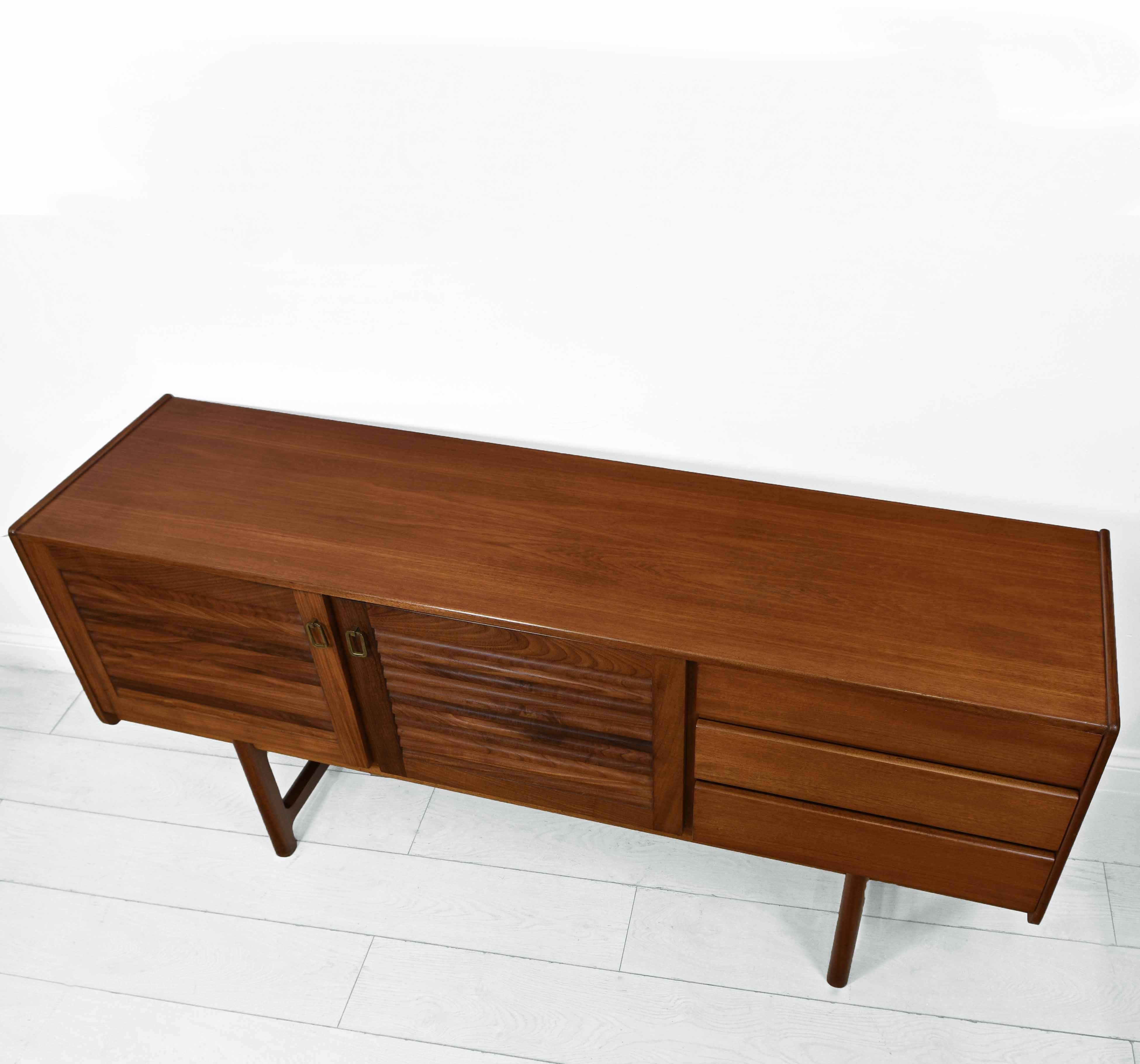 British McIntosh Louvred Door Teak Mid-Century Sideboard