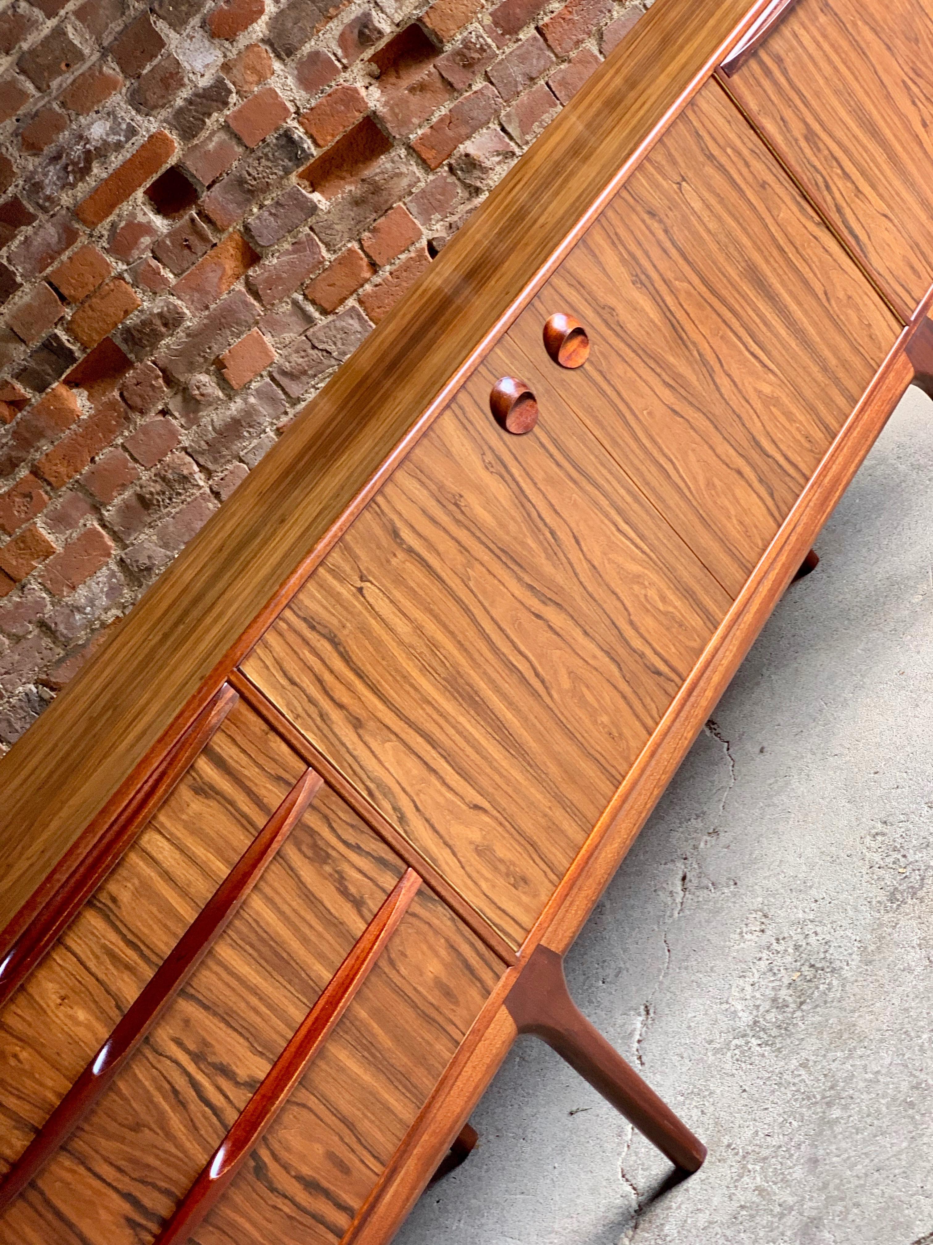 Mid-20th Century McIntosh Rosewood Sideboard Credenza Tom Robertson for A.H McIntosh circa 1960s