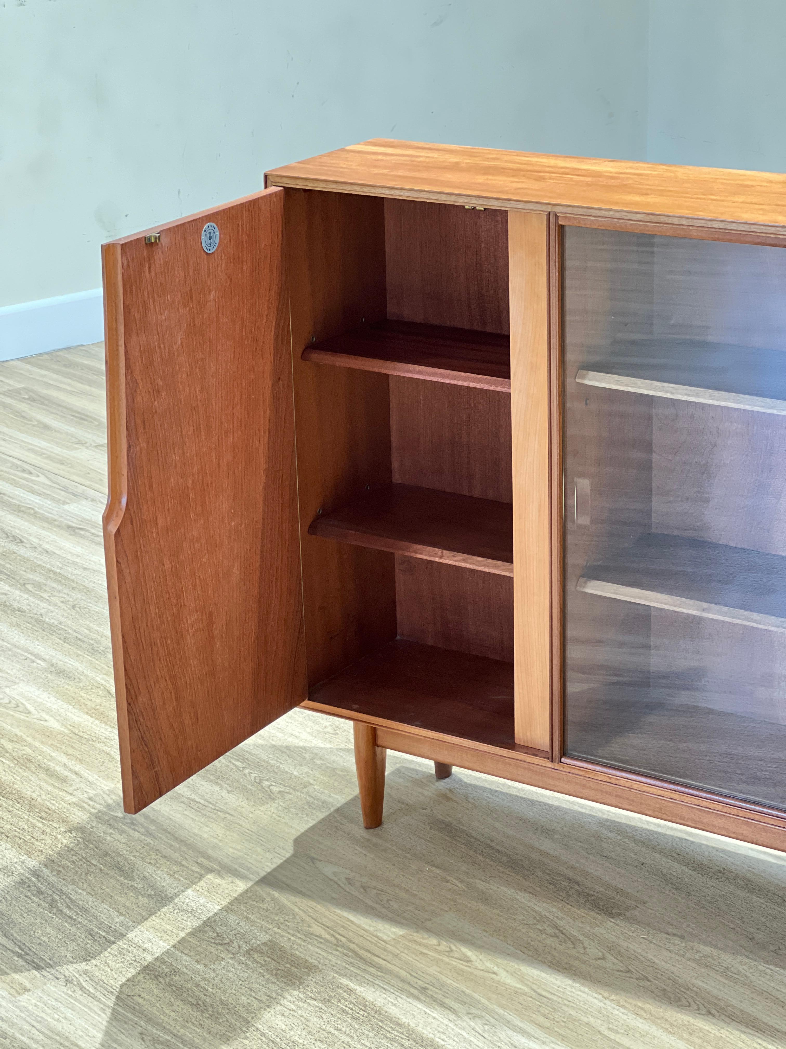 Mid-Century Modern McIntosh teak display cabinet For Sale
