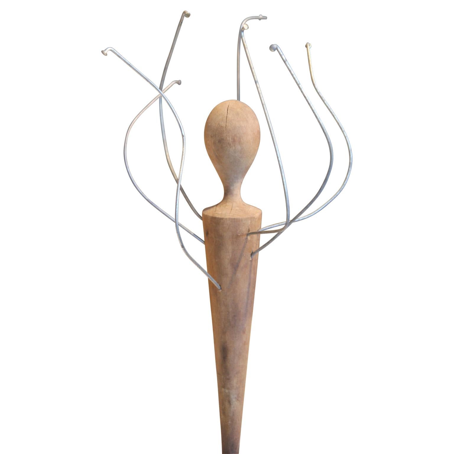 Scultura organica moderna astratta a tecnica mista in acciaio e legno in vendita 2