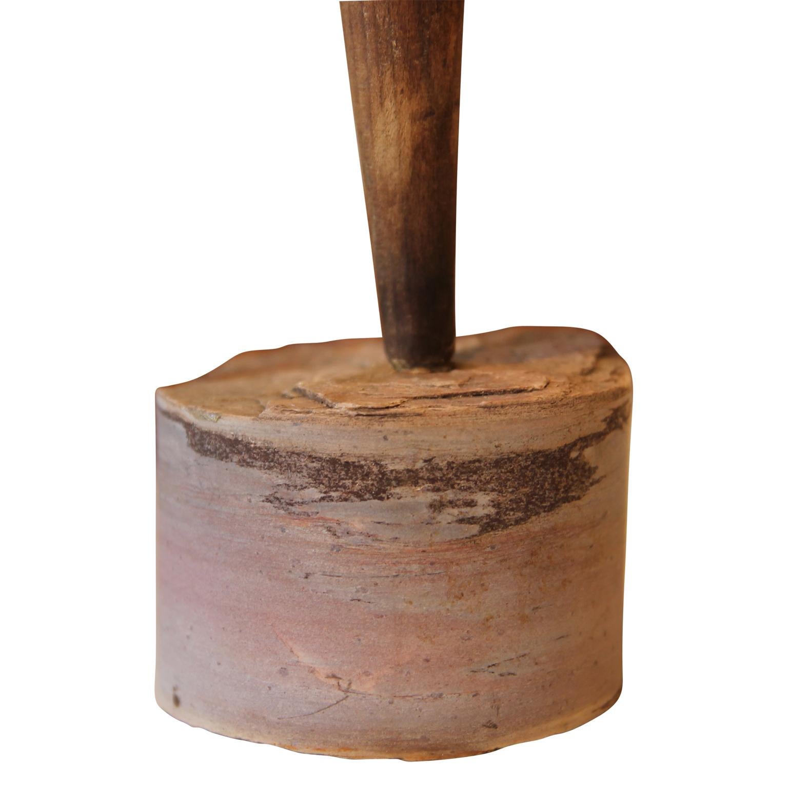 Scultura organica moderna astratta a tecnica mista in acciaio e legno in vendita 3