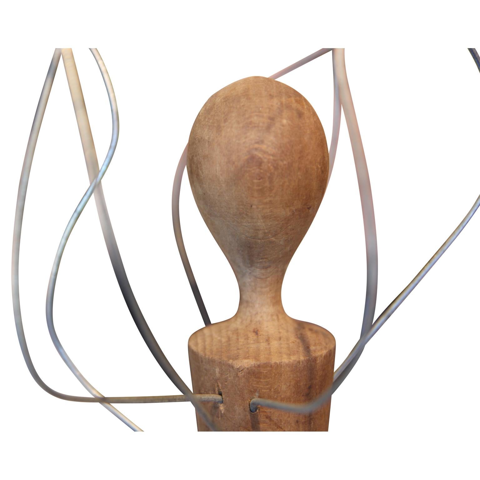 Scultura organica moderna astratta a tecnica mista in acciaio e legno in vendita 6