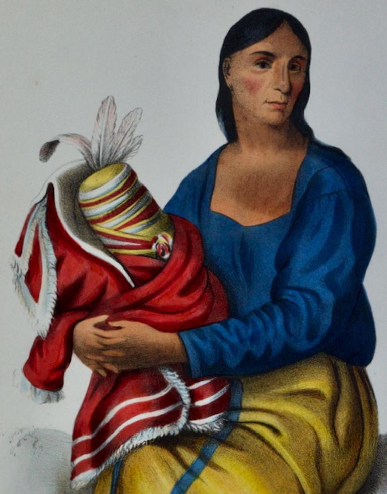 A Chippeway Widow: Eine handkolorierte Original-Lithographie von McKenney & Hall aus dem 19. Jahrhundert im Angebot 2