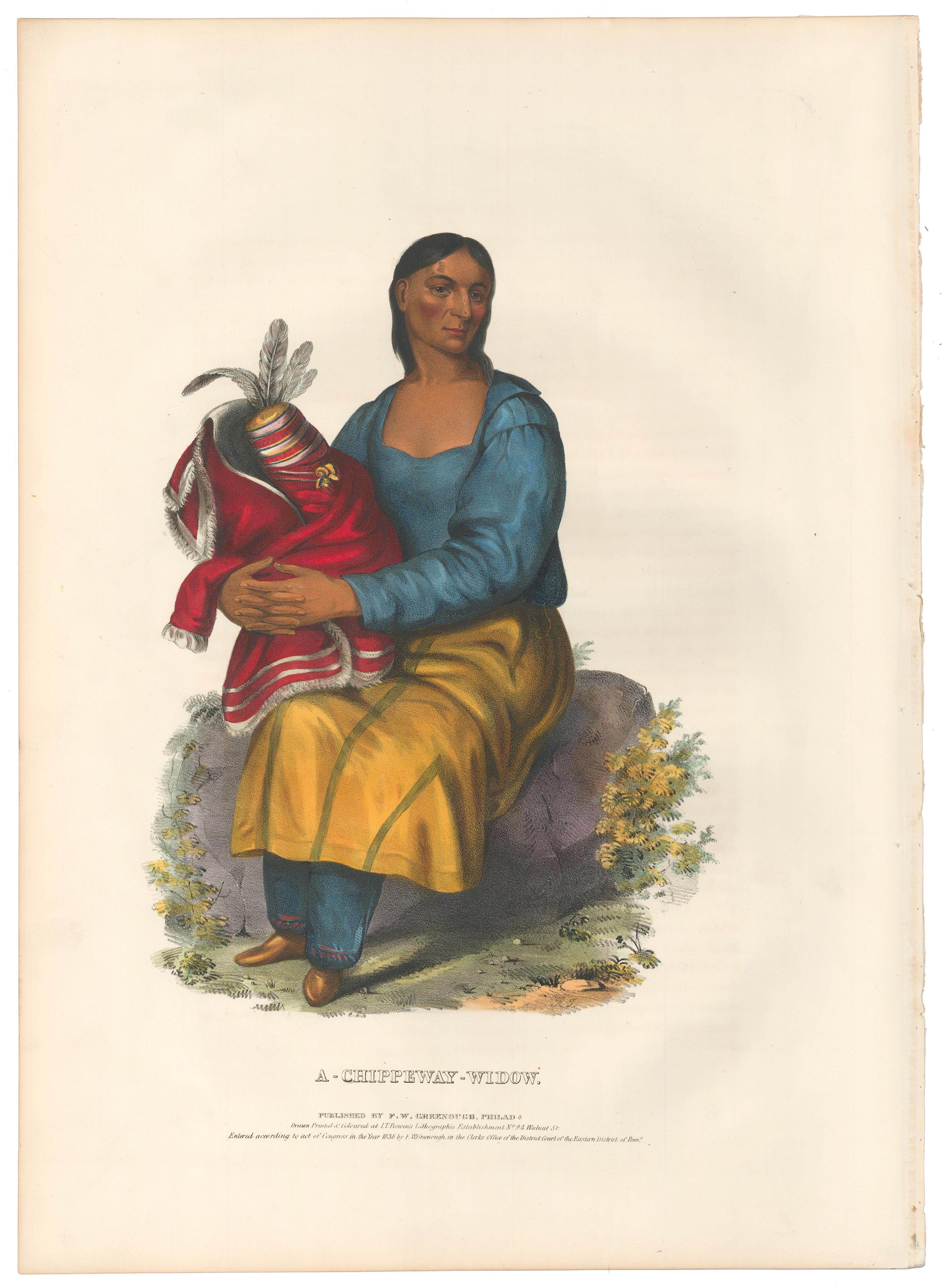 A Chippeway Widow - Print by McKenney & Hall