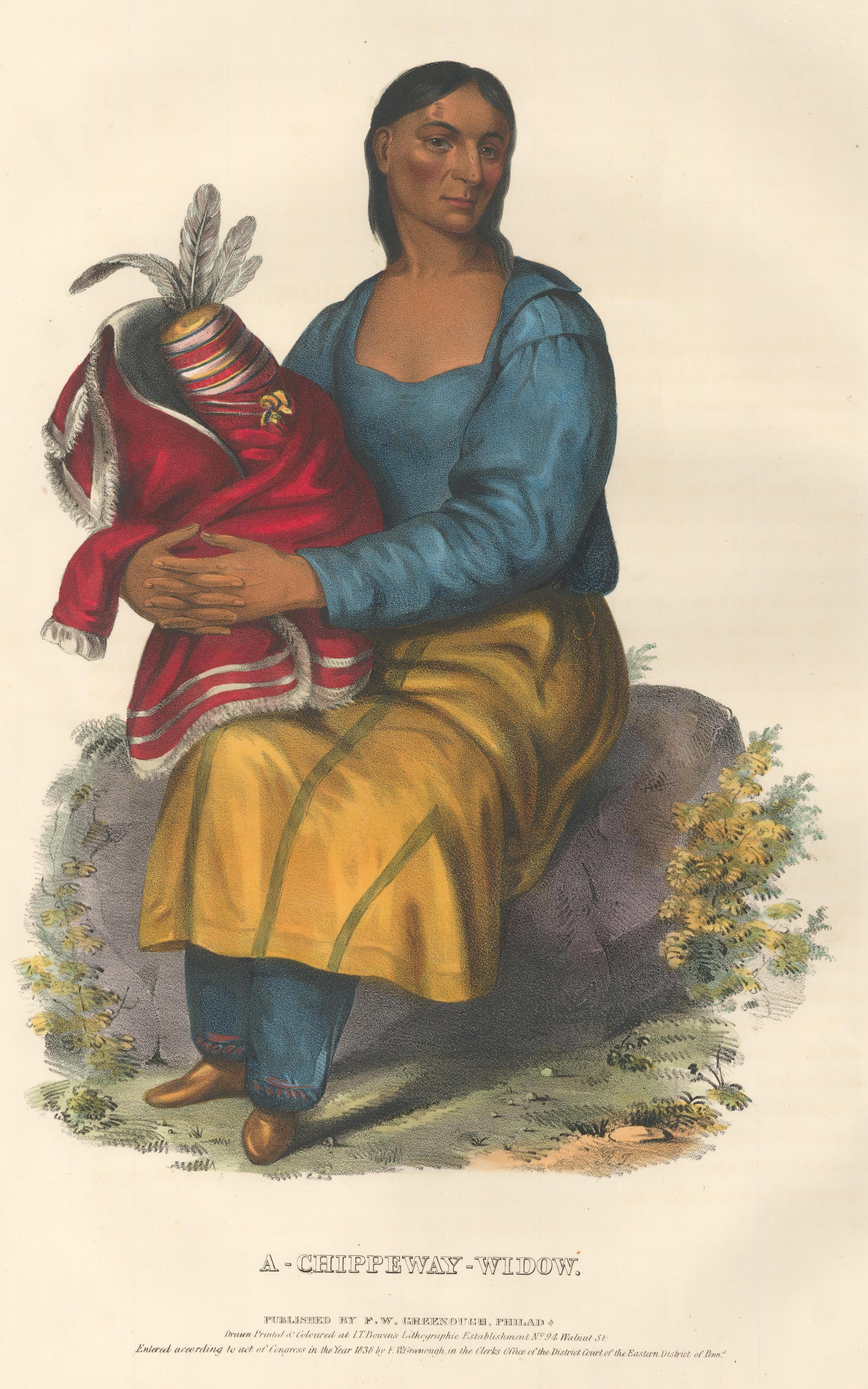 McKenney & Hall Portrait Print - A Chippeway Widow