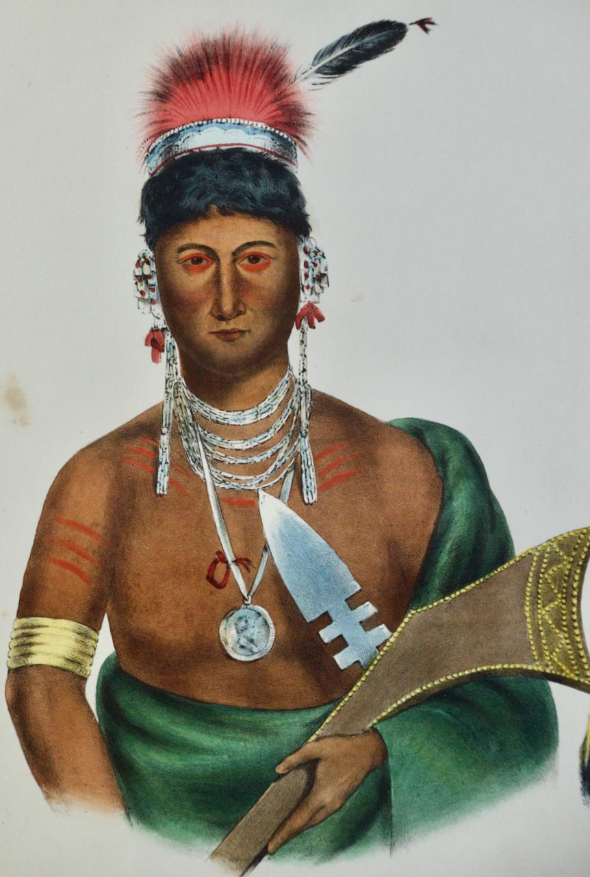 Ap-Pa-Noo-Se, A Saukie Chief: Original Hand-colored McKenney & Hall Lithograph For Sale 2